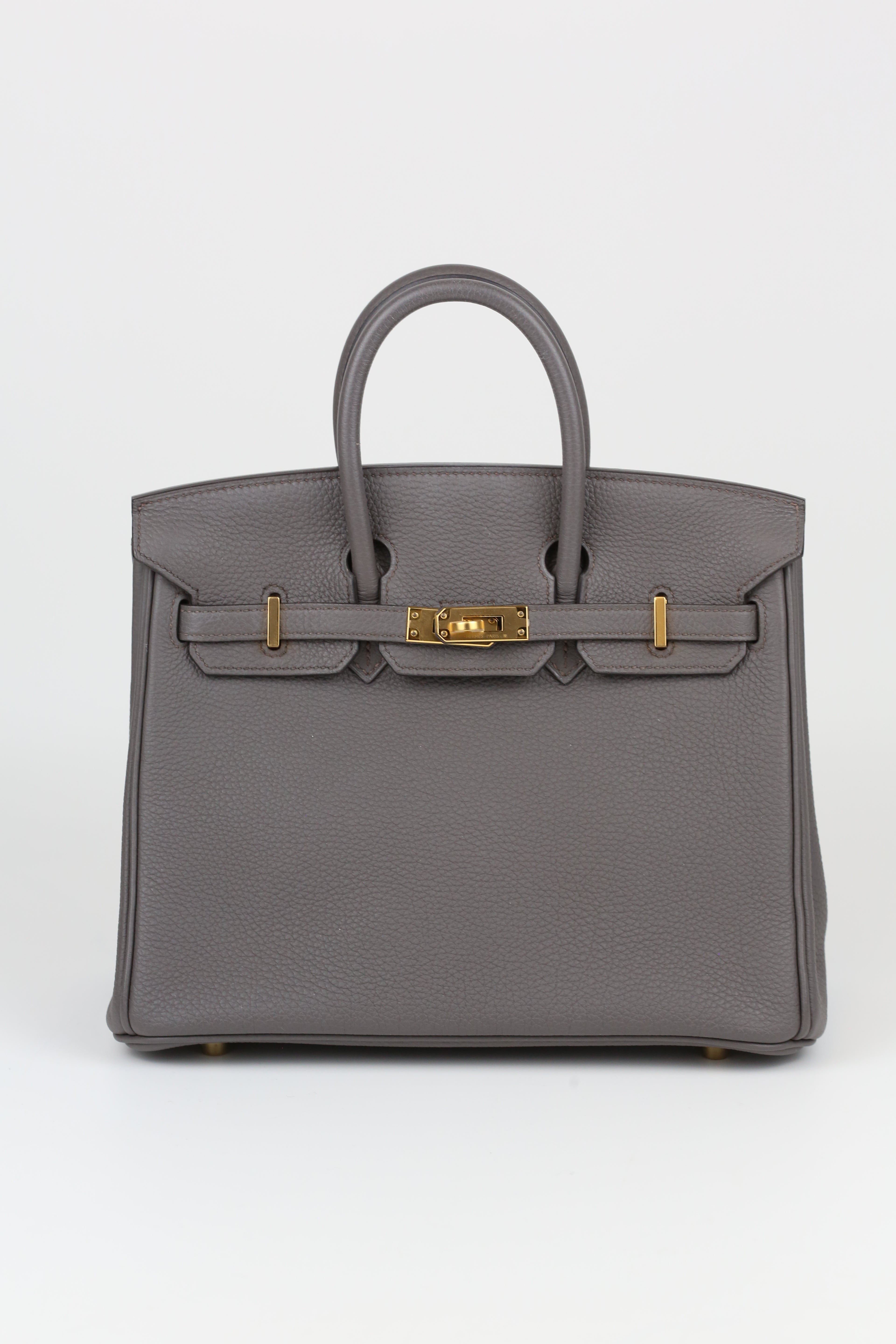 HERMÈS Birkin 25 Etain Gold