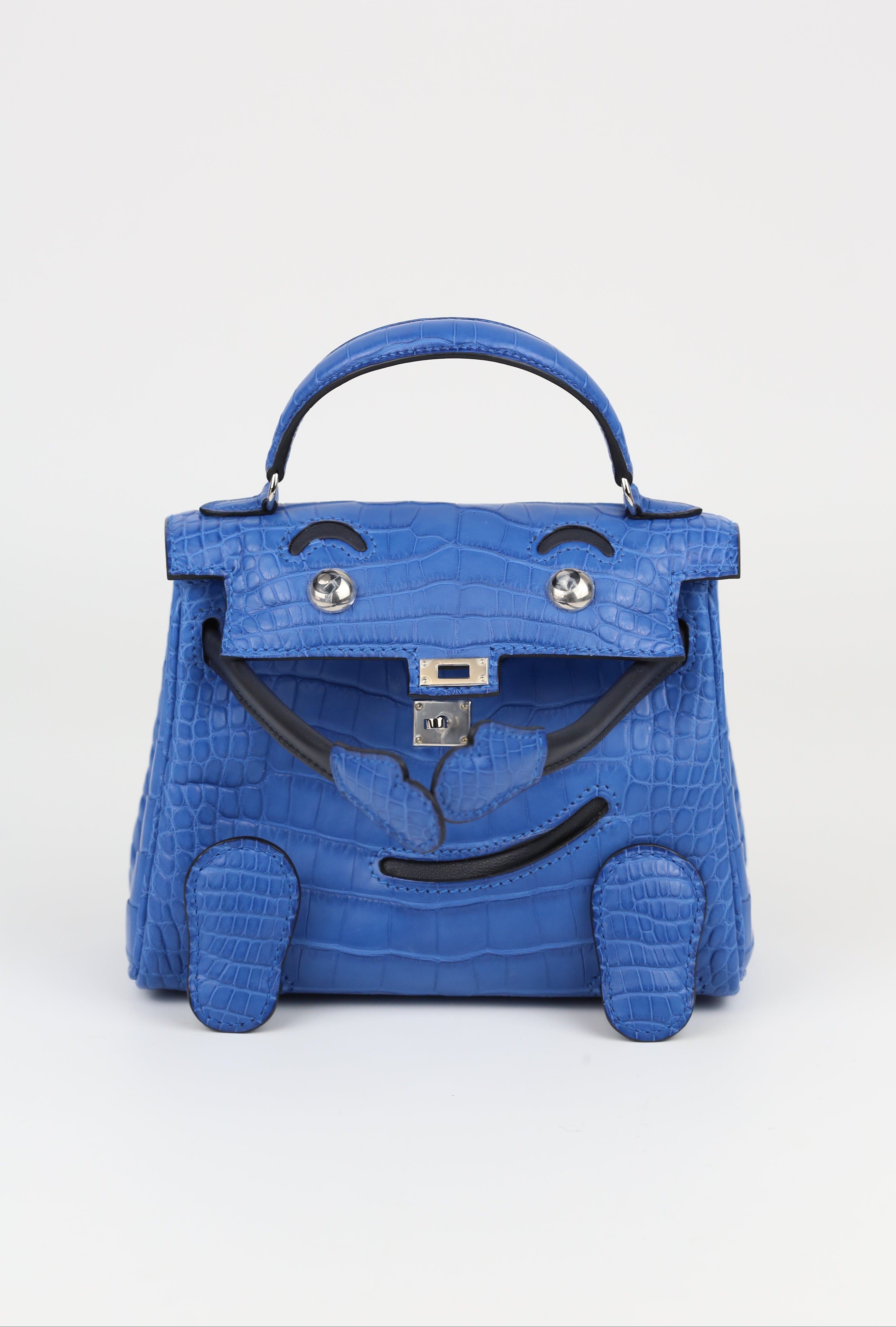 HERMÈS KELLY DOLL BLEU ELECTRIQUE MATTE ALLIGATOR Z STAMP