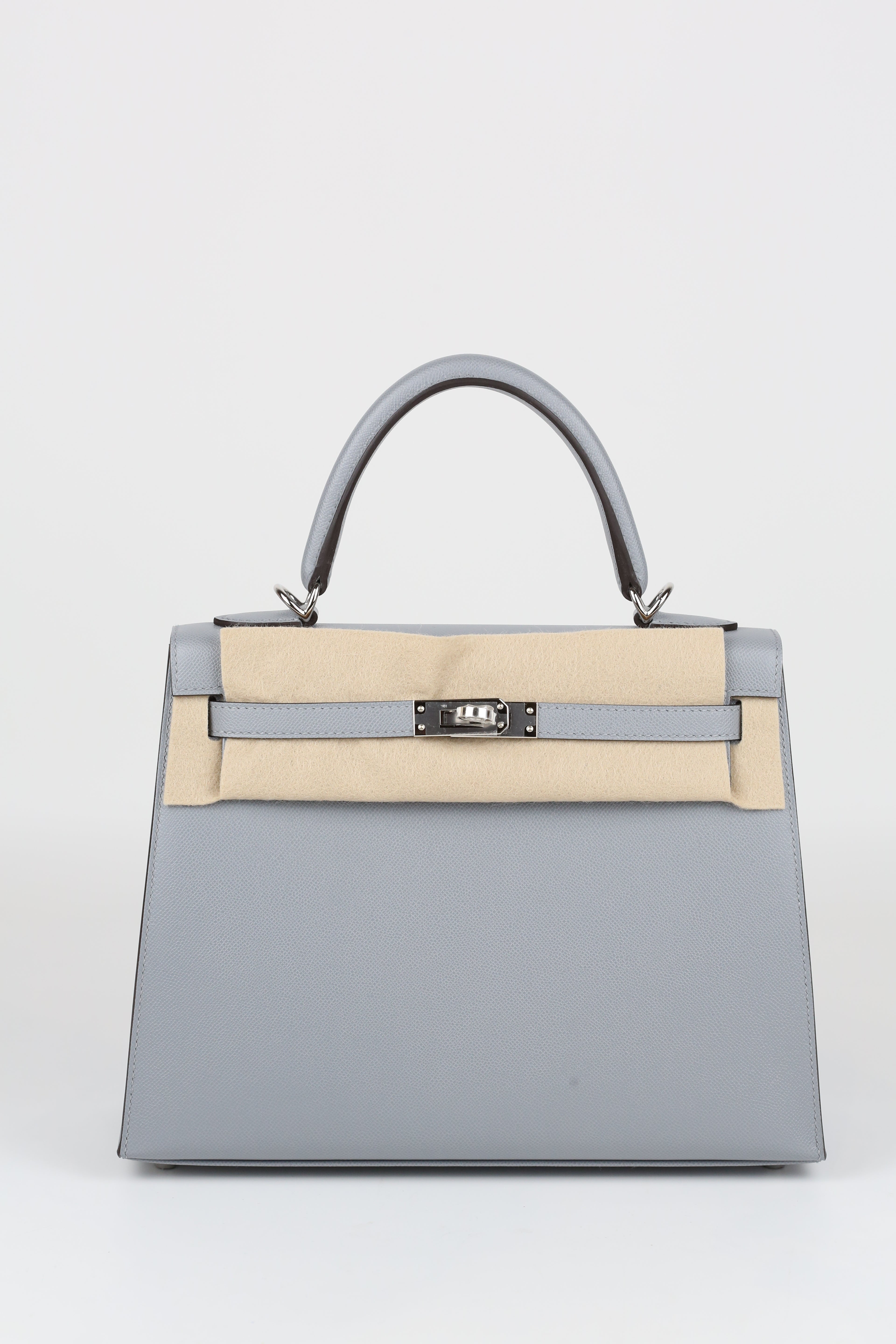 HERMÈS KELLY25 8U BLUE GLACIER SILVER