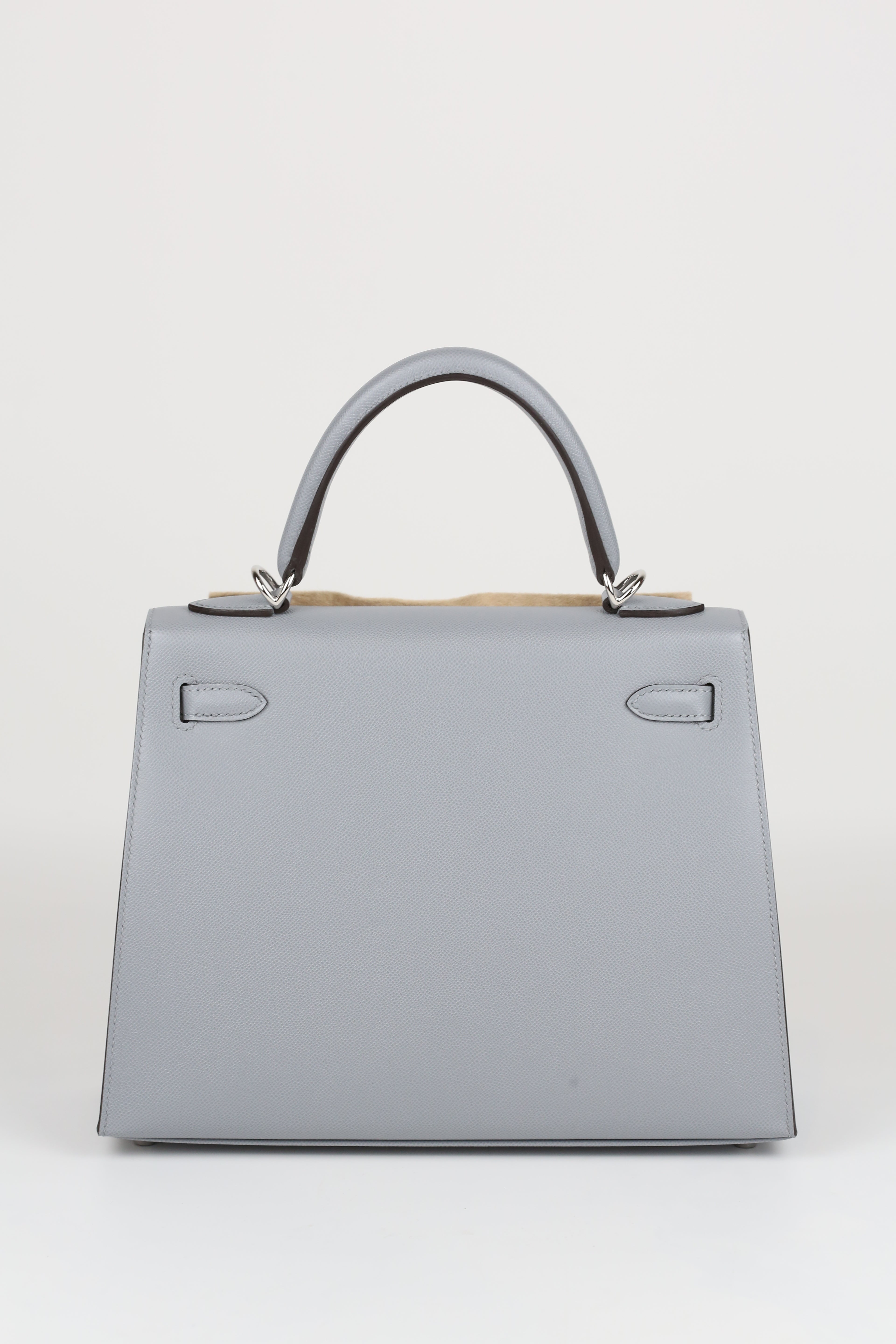 HERMÈS KELLY25 8U BLUE GLACIER SILVER