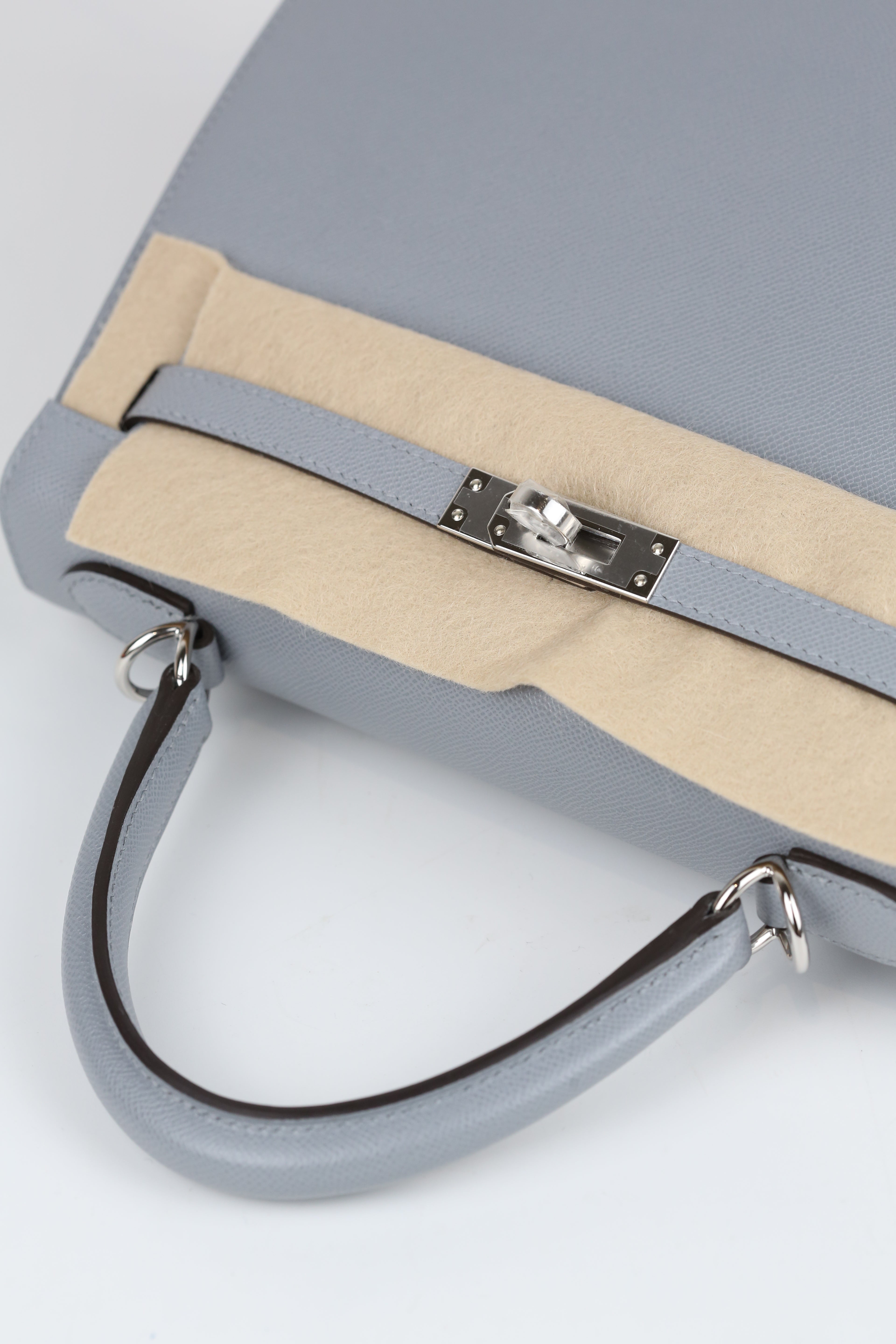 HERMÈS KELLY25 8U BLUE GLACIER SILVER