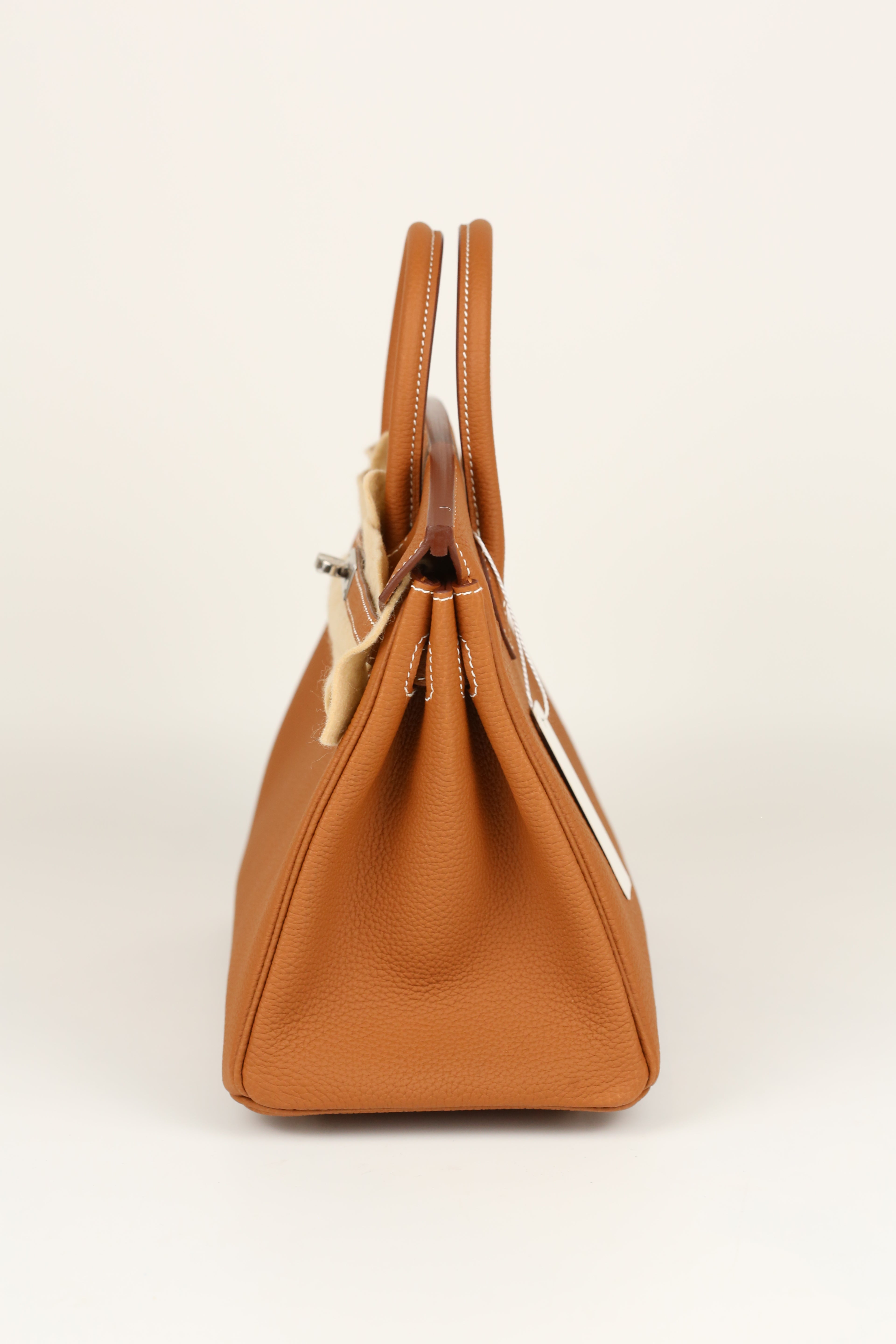 HERMÈS BIRKIN25 GOLD TOGO SILVER G STAMP