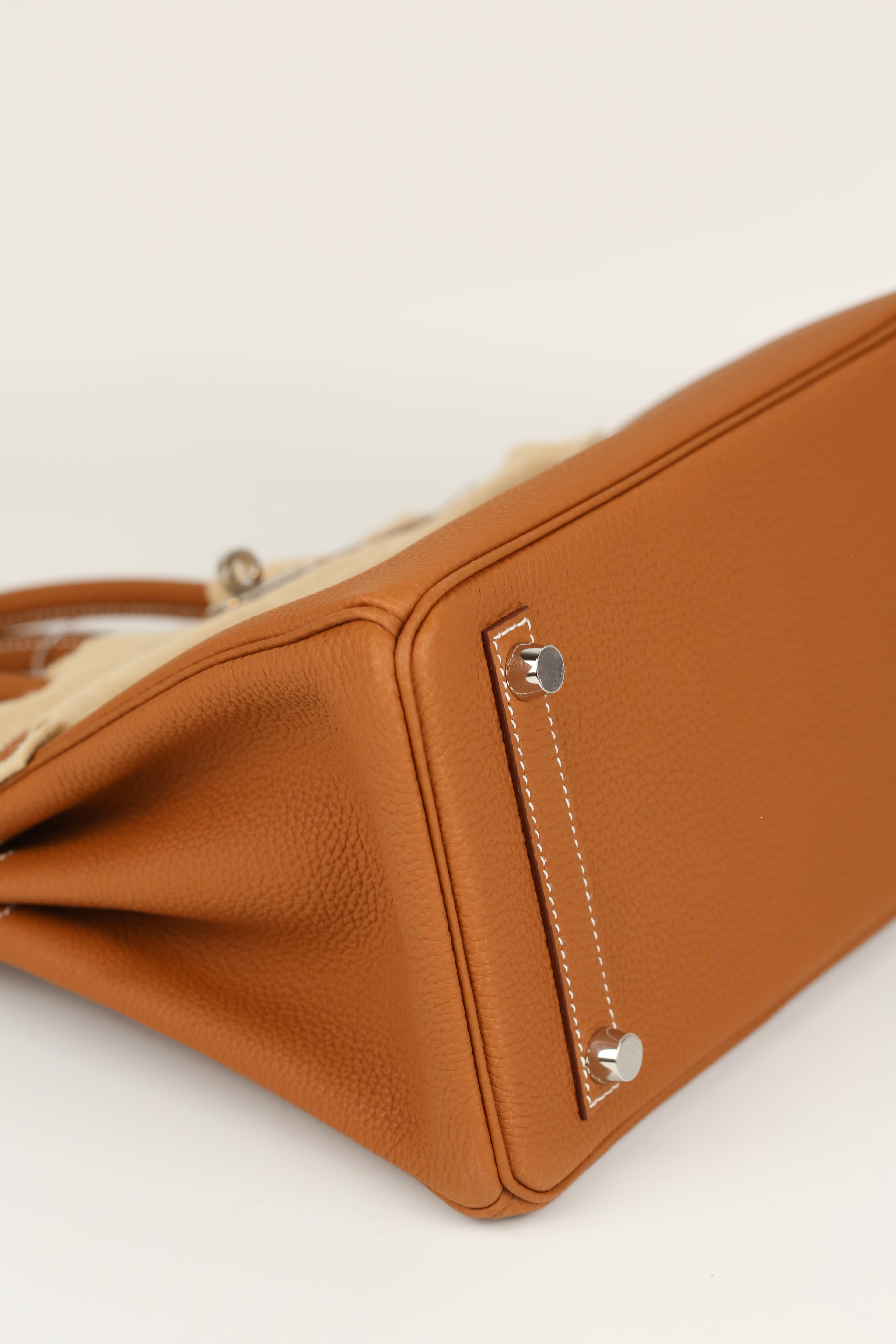 HERMÈS BIRKIN25 GOLD TOGO SILVER G STAMP
