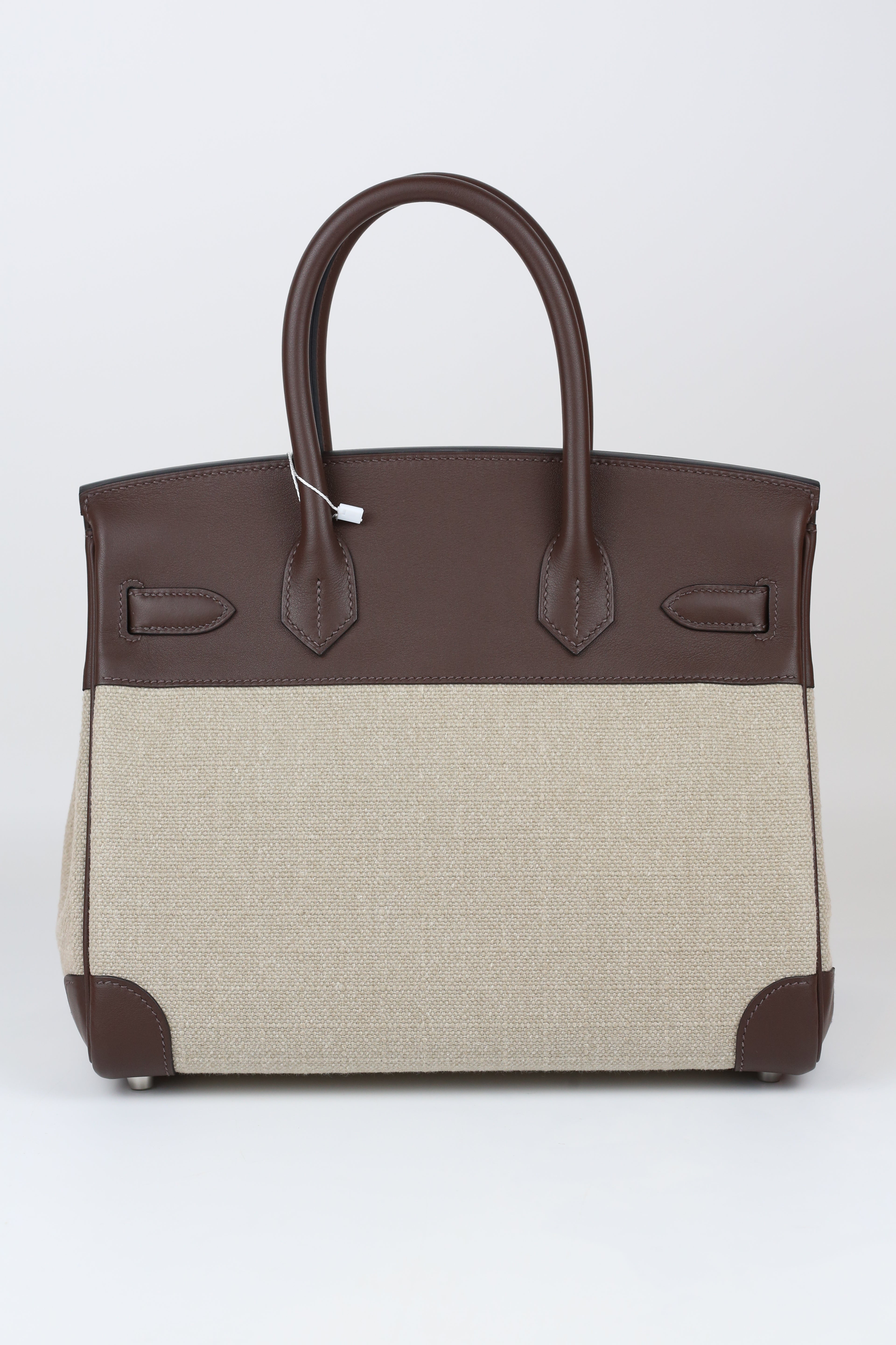 HERMÈS BIRKIN30 MOKA CANVAS SILVER