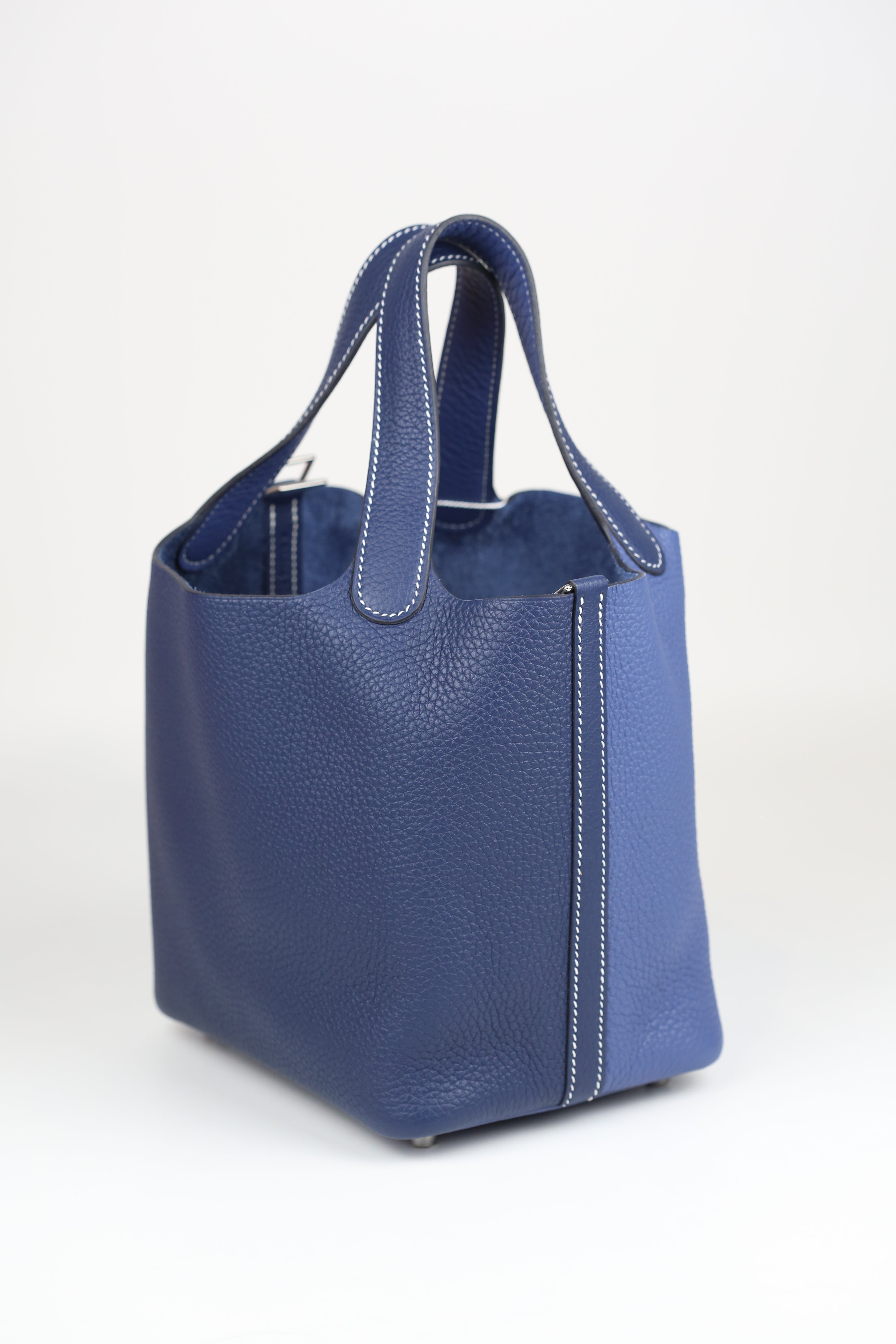 HERMÈS Picotin 18 Blue Saphir Silver