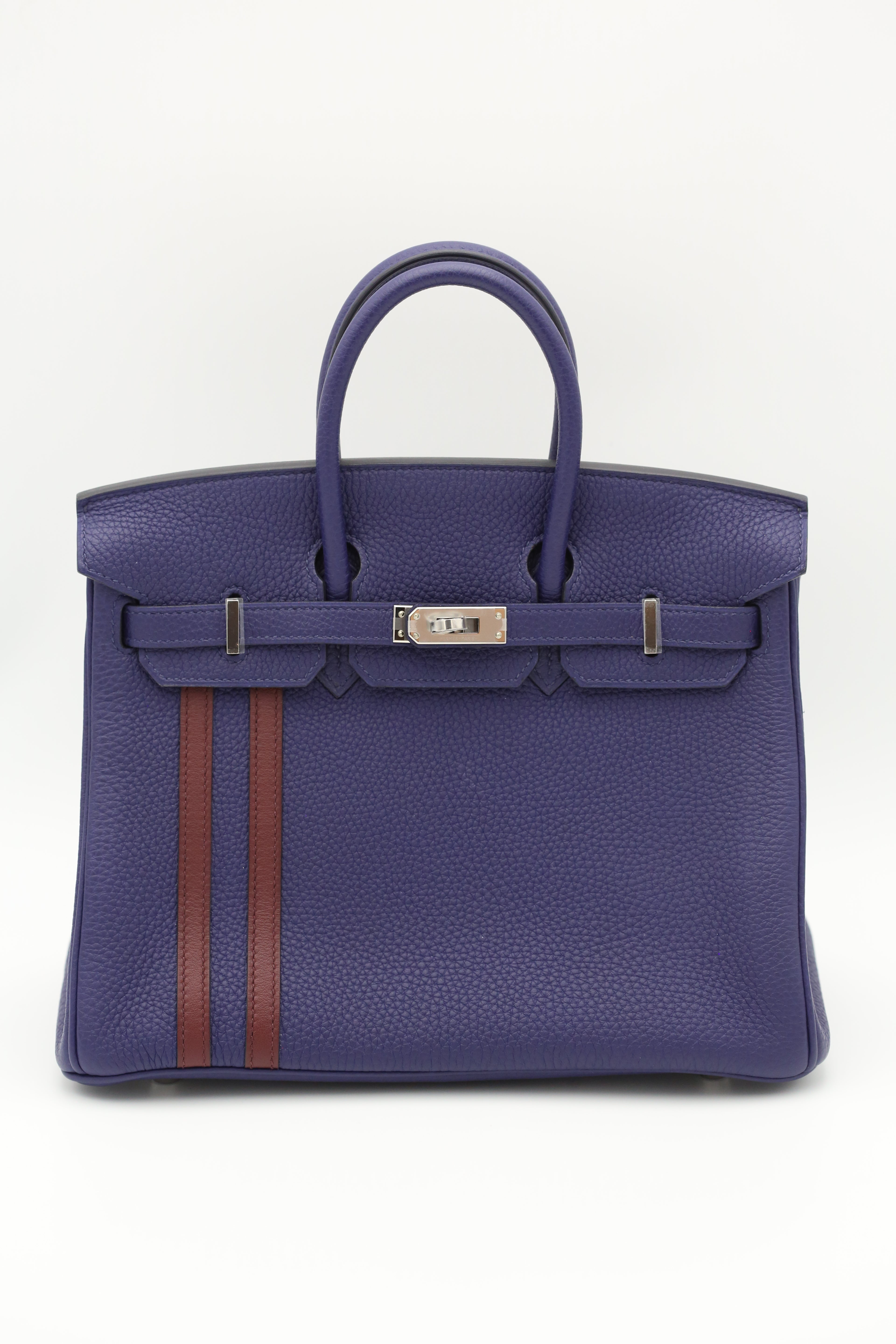 HERMÈS Birkin 25 Officer Silver Togo