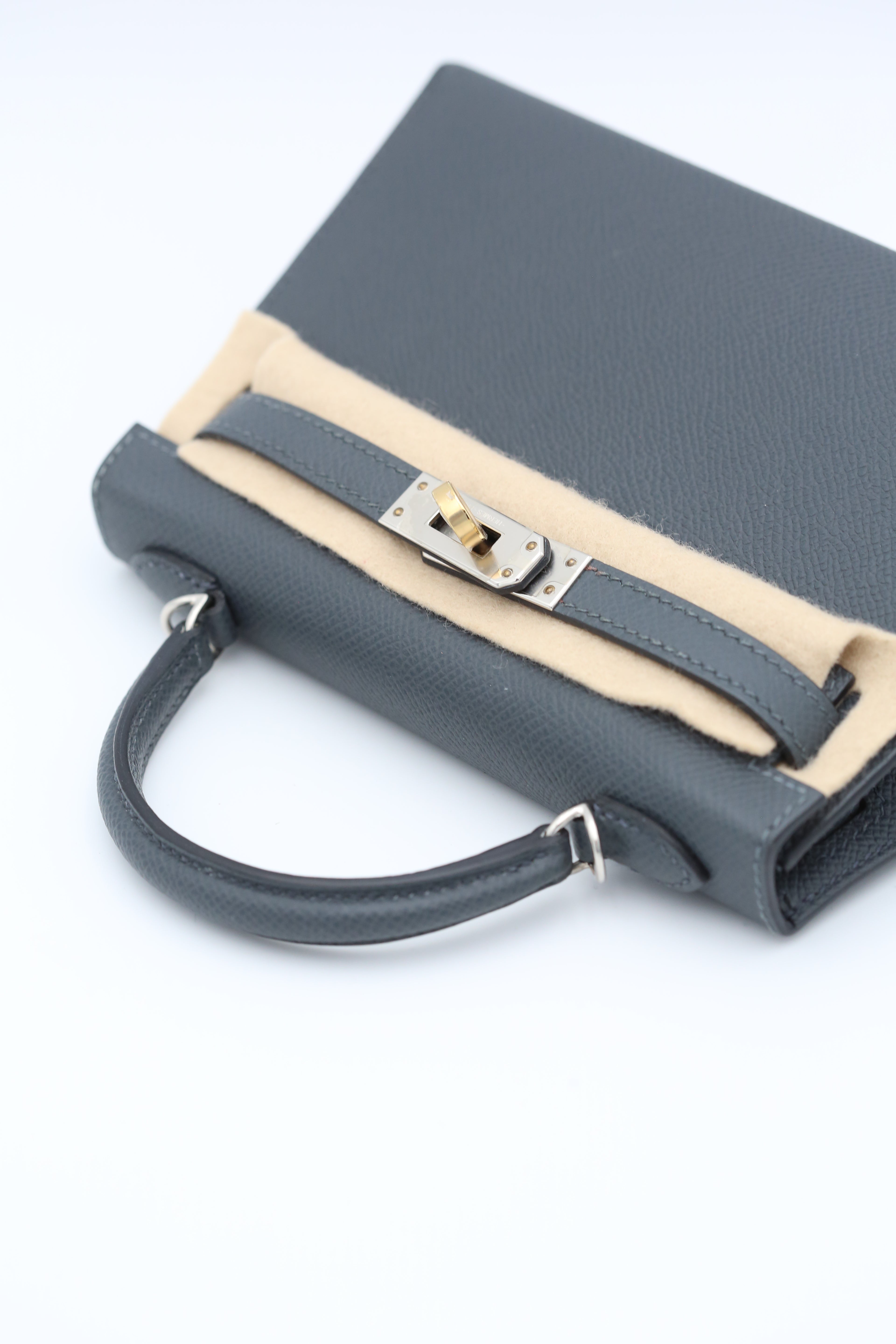 HERMÈS MINI KELLY II GRAY SILVER