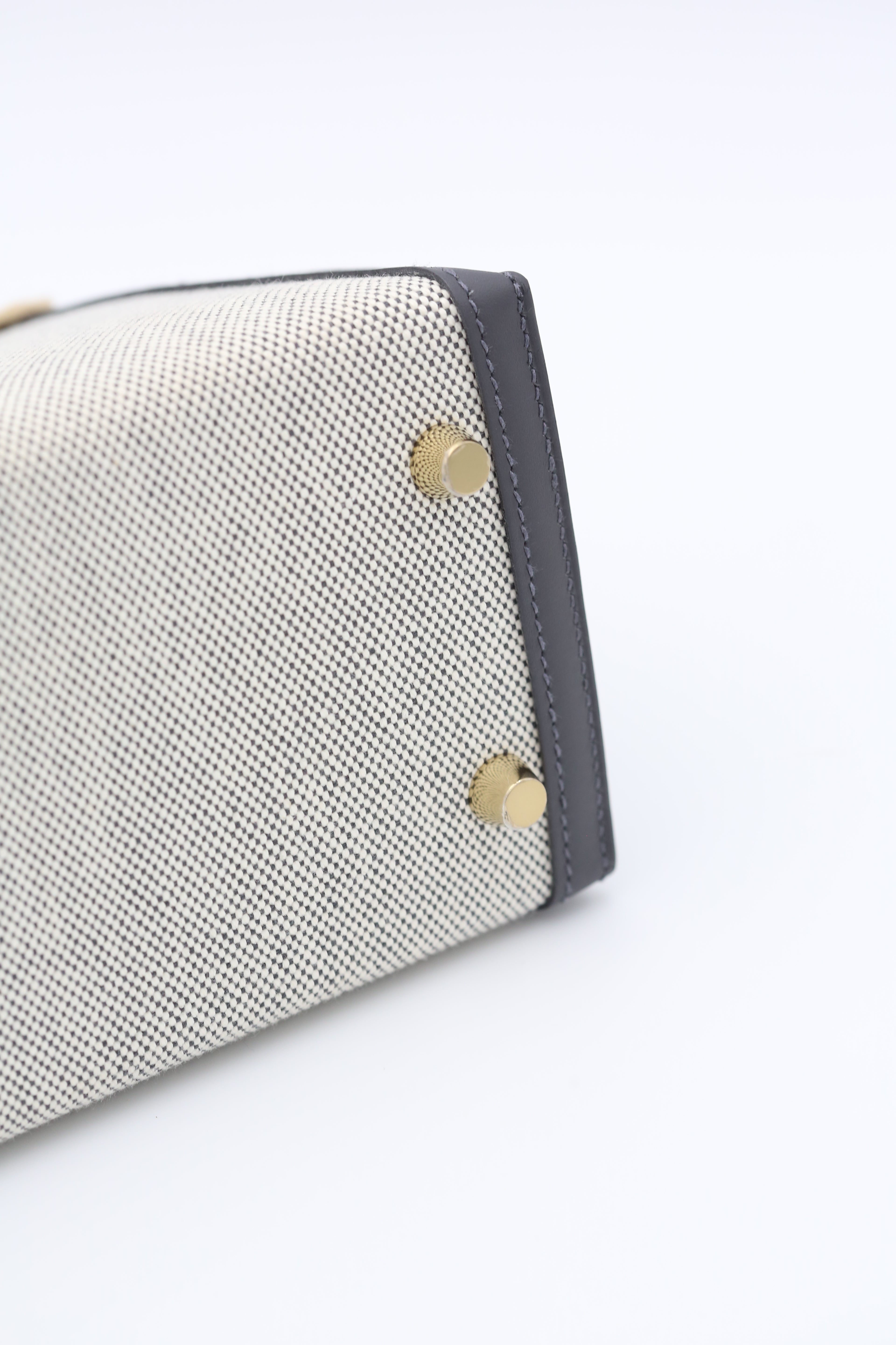 HERMÈS KELLY25 ADROISE CANVAS GOLD HARDWARE K STAMP