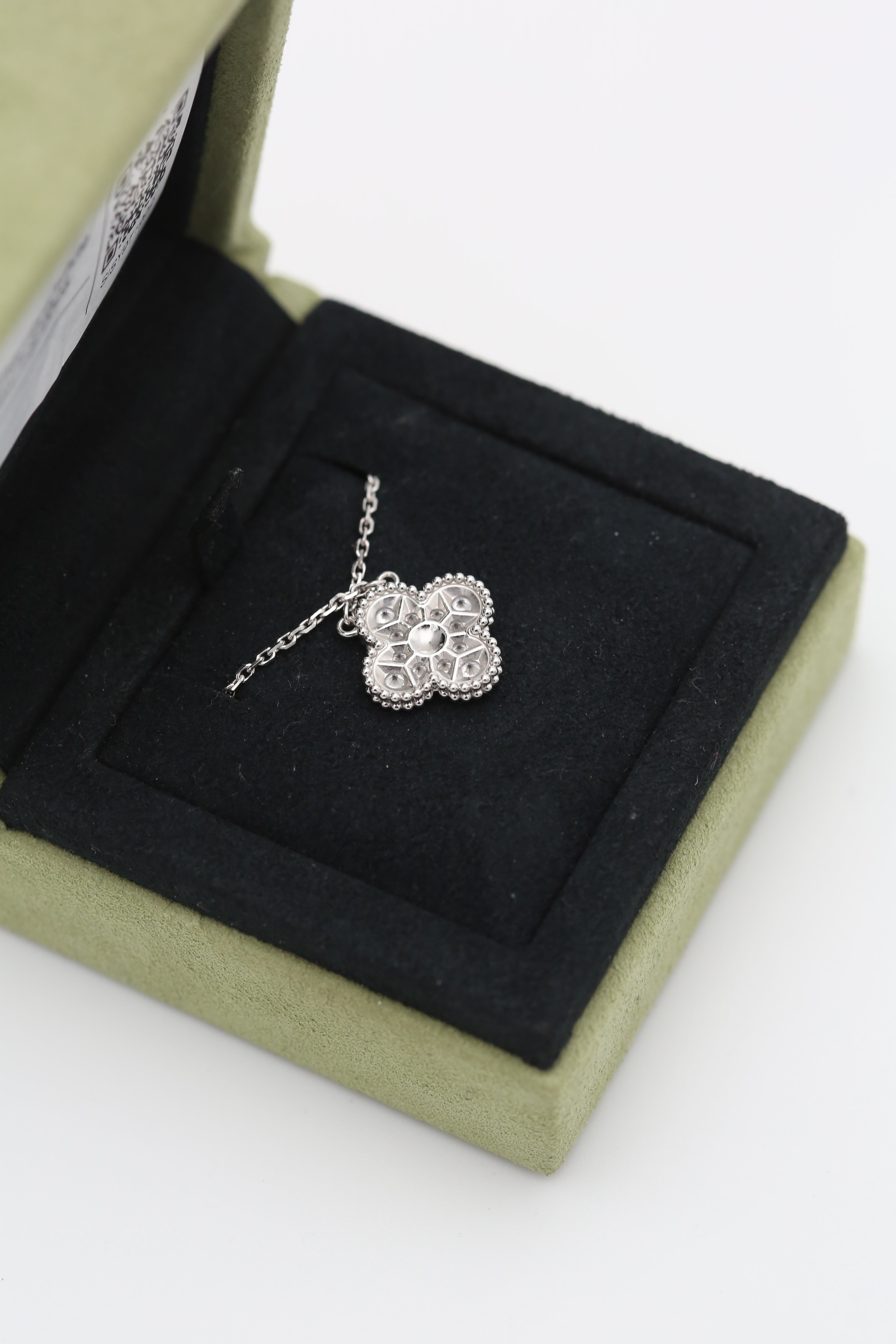 VAN CLEEF & ARPELS ALHAMBRA WHITE GOLD PENDANT