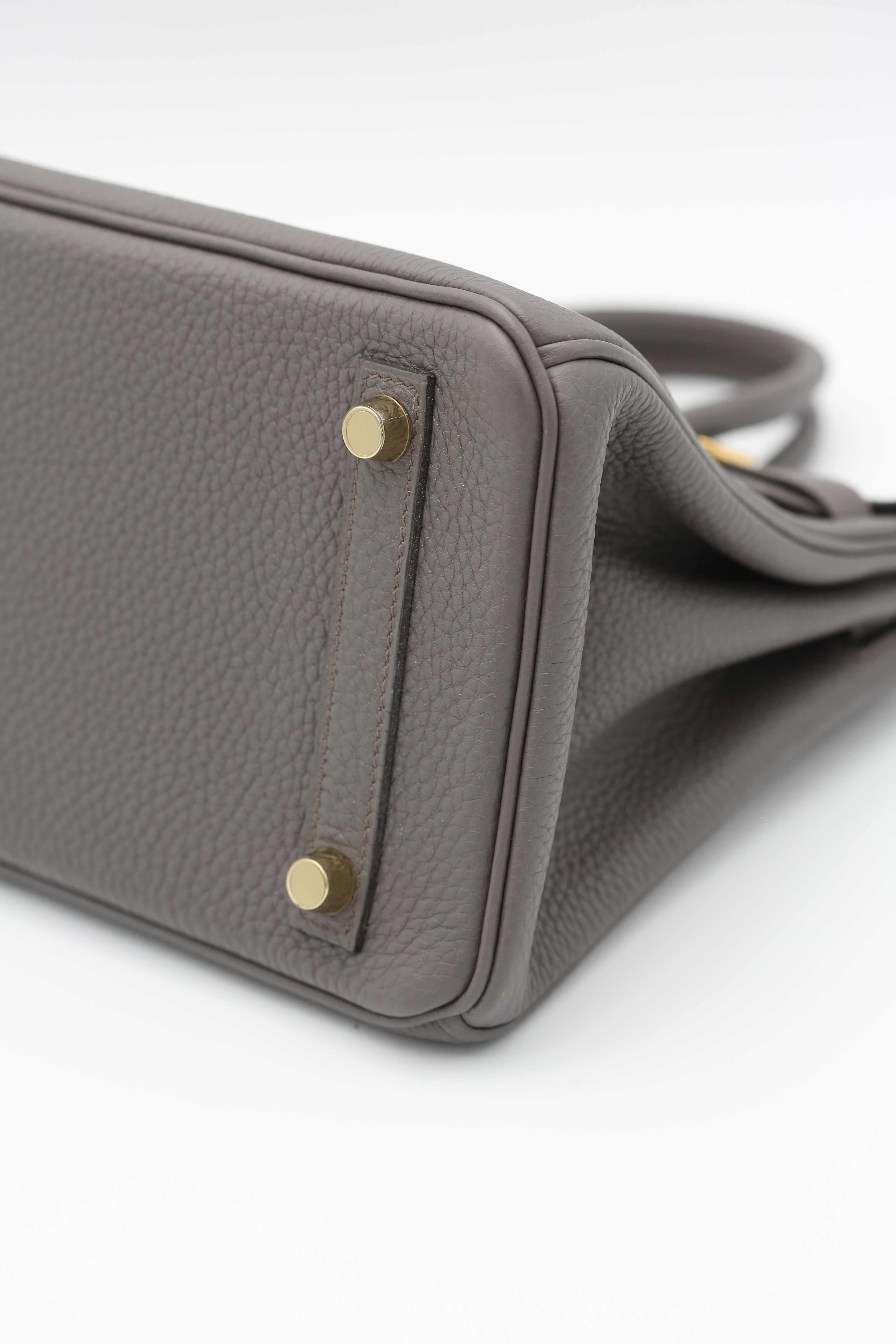 HERMÈS BIRKIN25 ETOUPE GOLD TOGO Z STAMP
