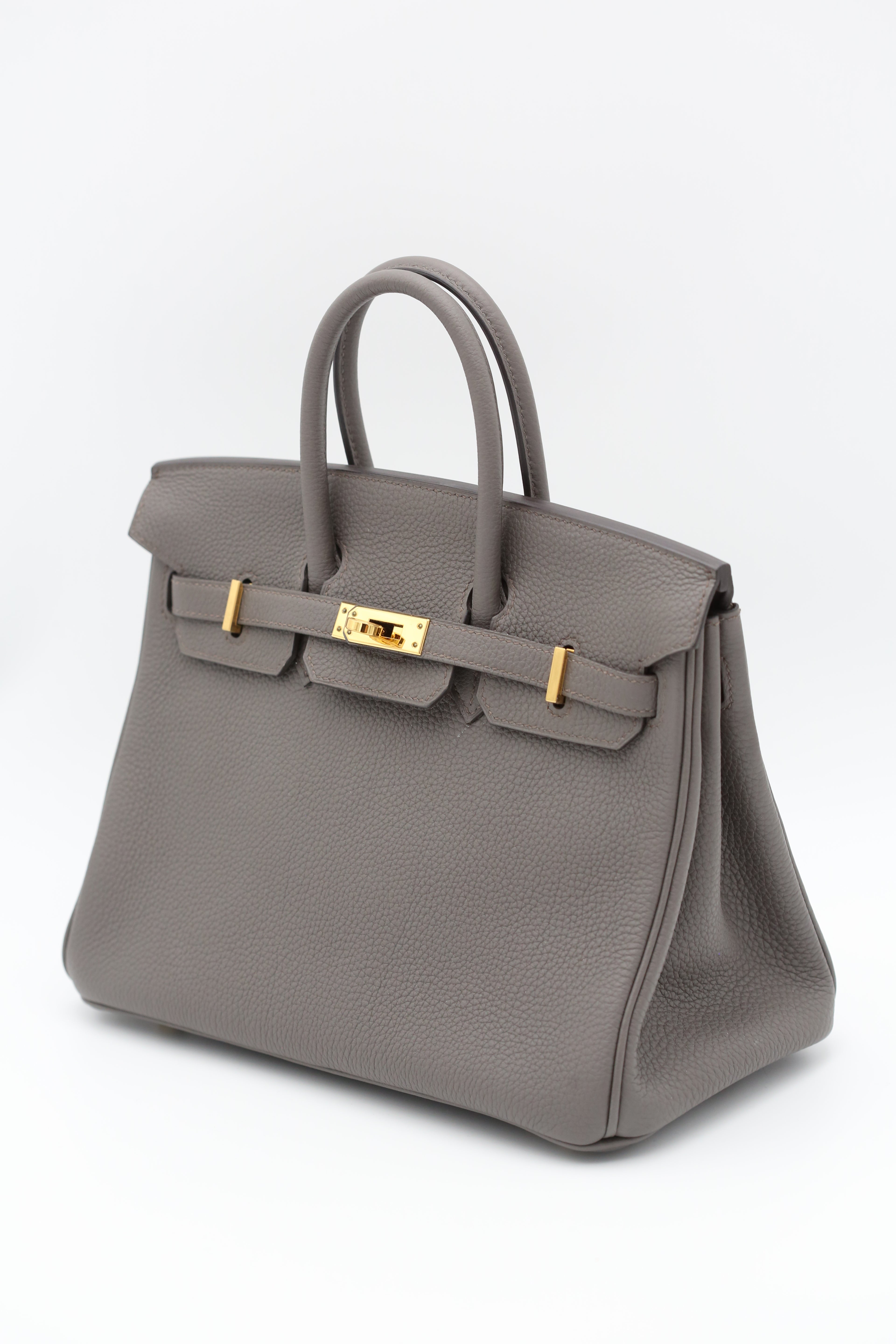 HERMÈS BIRKIN25 ETOUPE GOLD TOGO Z STAMP