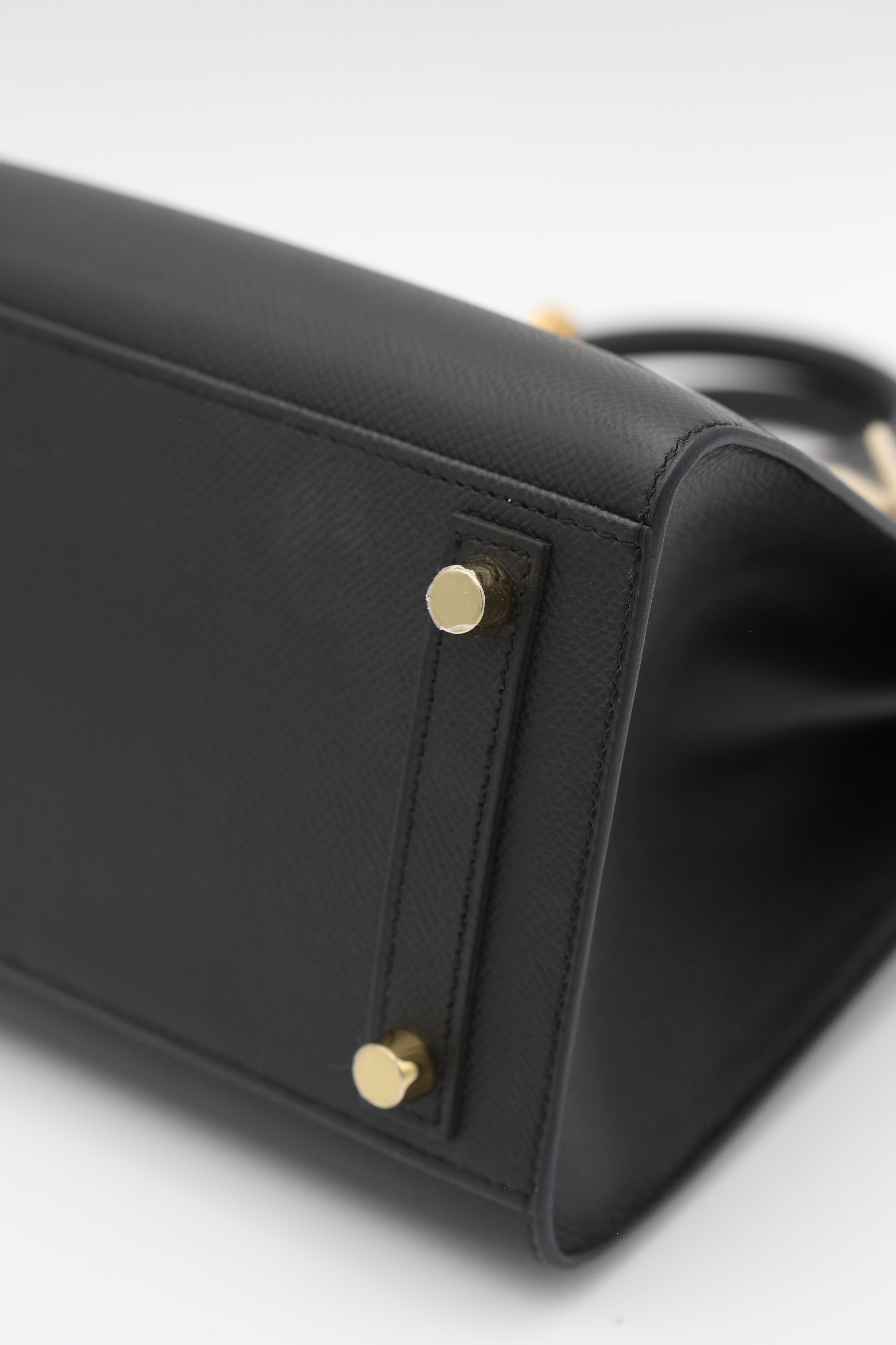 HERMÈS BIRKIN25 SELLIER BLACK EPSOM GOLD K STAMP