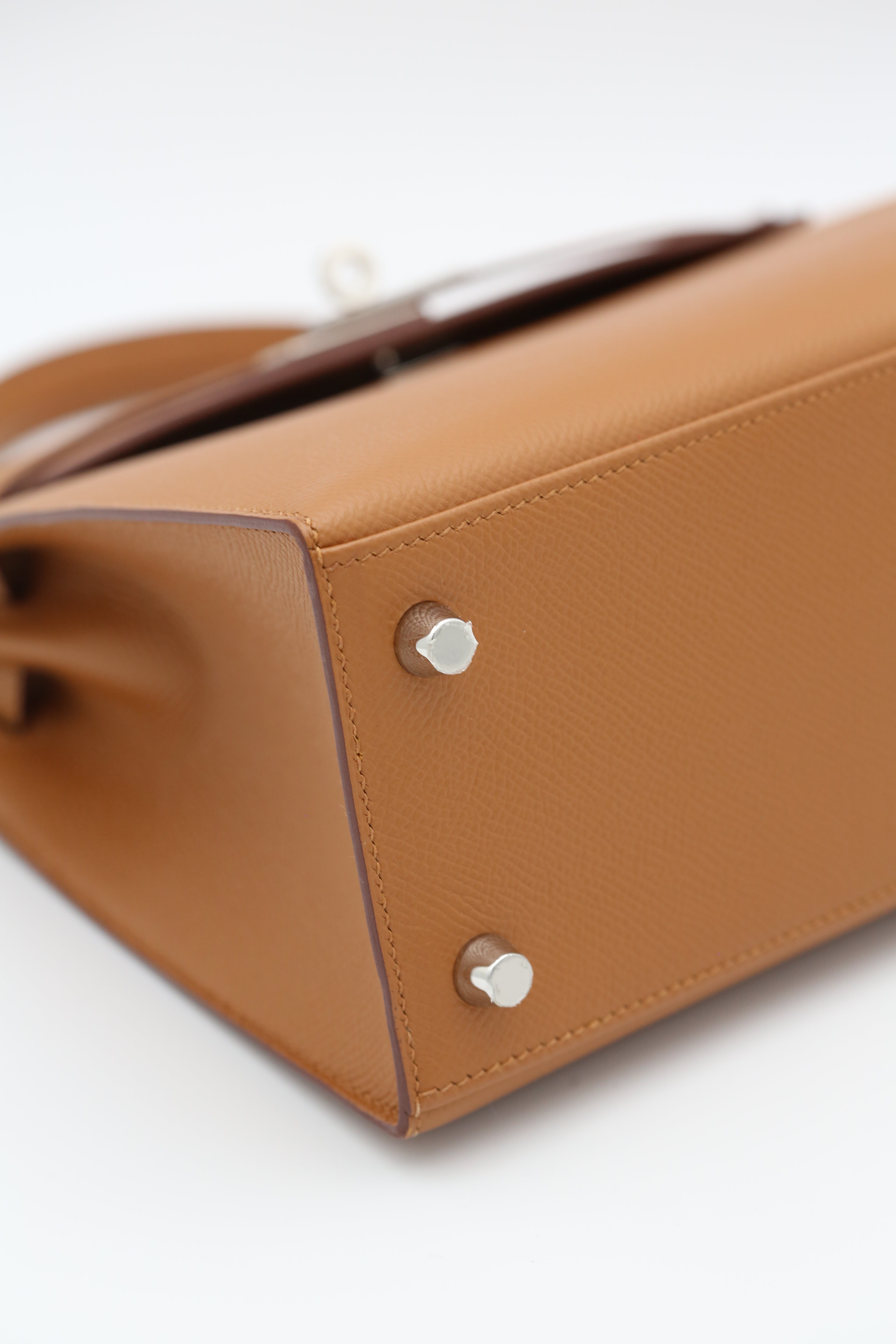 HERMÈS KELLY25 ETOUPE SILVER EPSOM Z STAMP