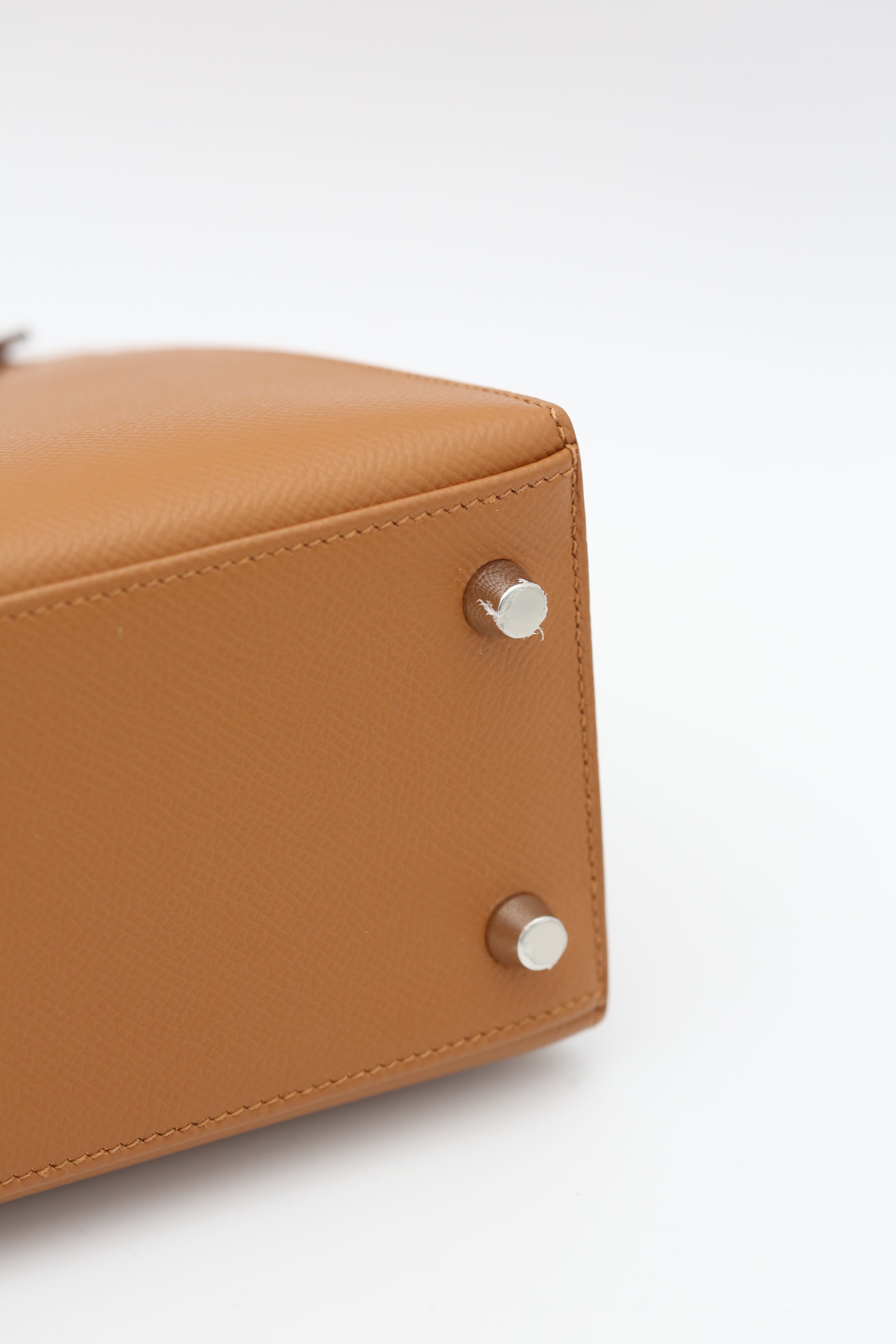 HERMÈS KELLY25 ETOUPE SILVER EPSOM Z STAMP