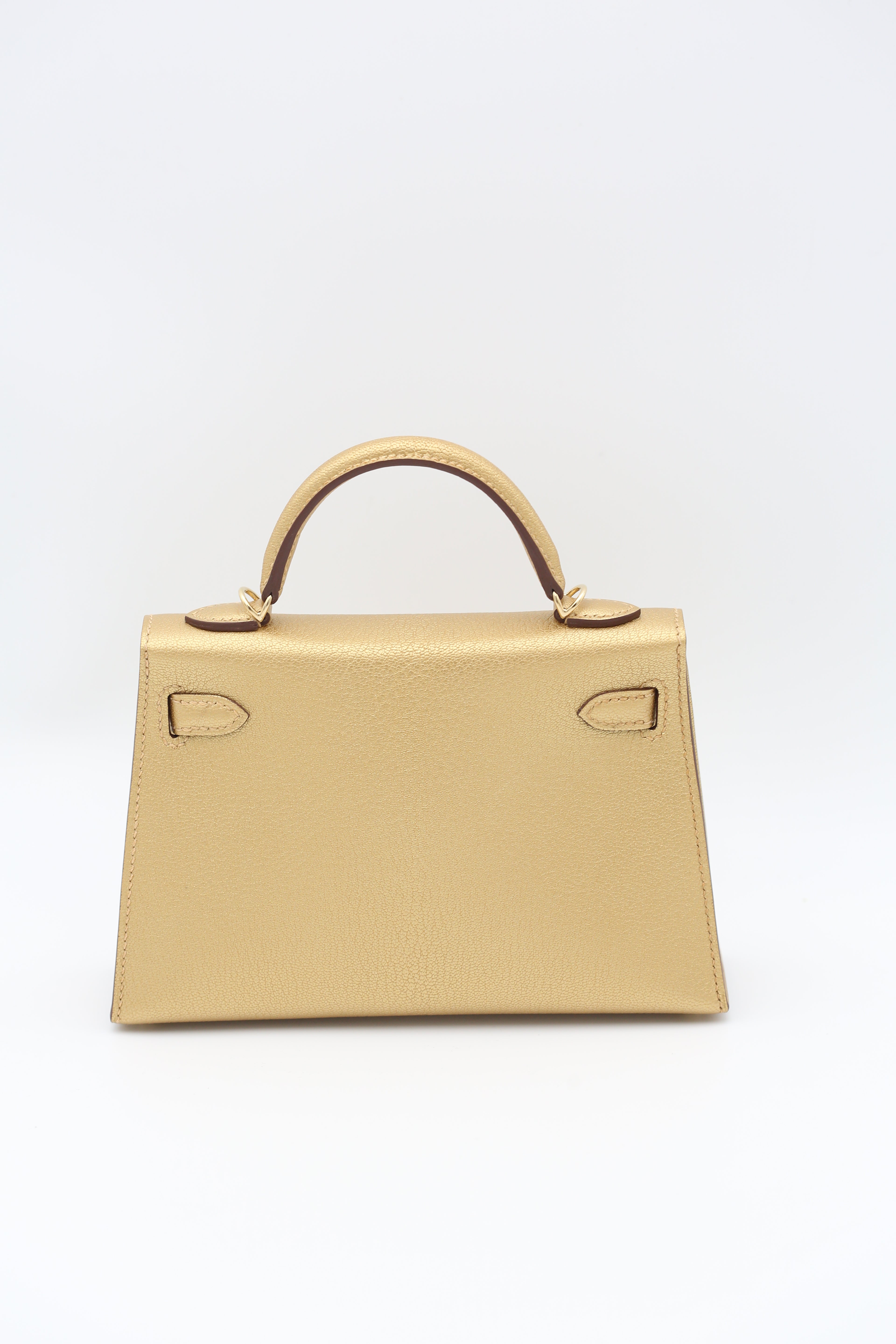 HERMÈS MINI KELLY II METALLIC GOLD K STAMP