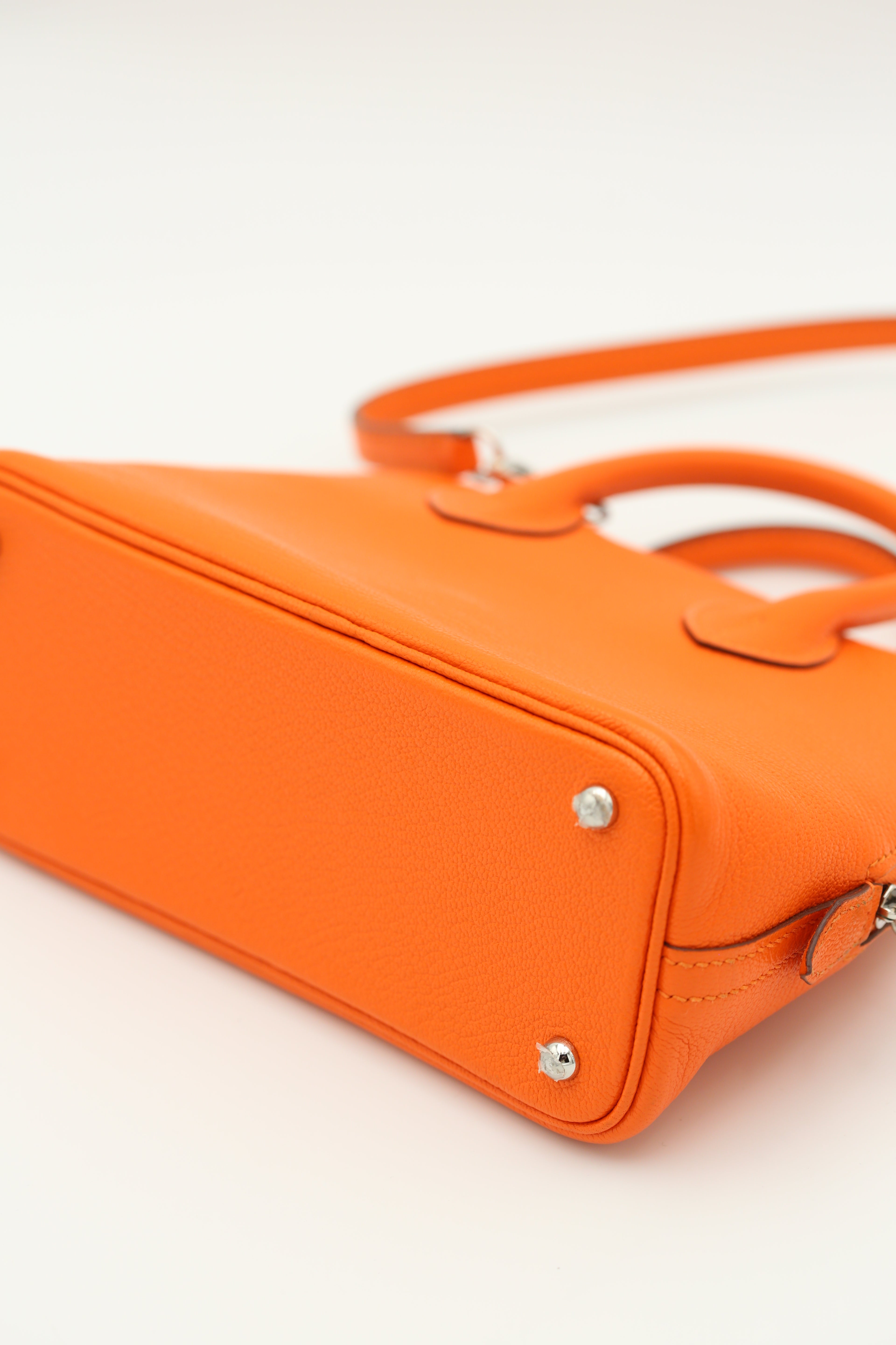 HERMÈS MINI BOLIDE ORANGE SILVER B STAMP