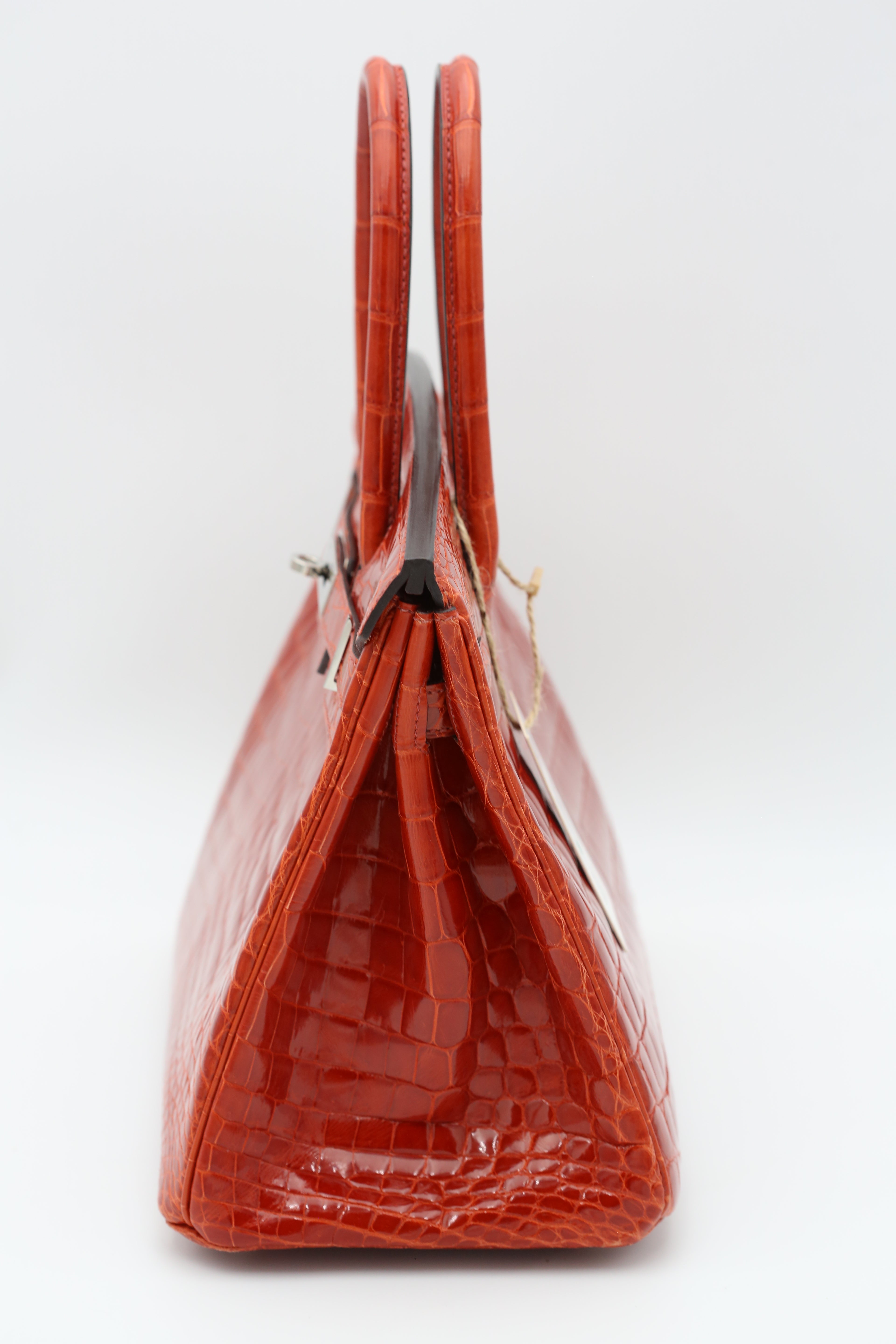 HERMÈS BIRKIN30 RED NILOTICUS CROCODILE SILVER
