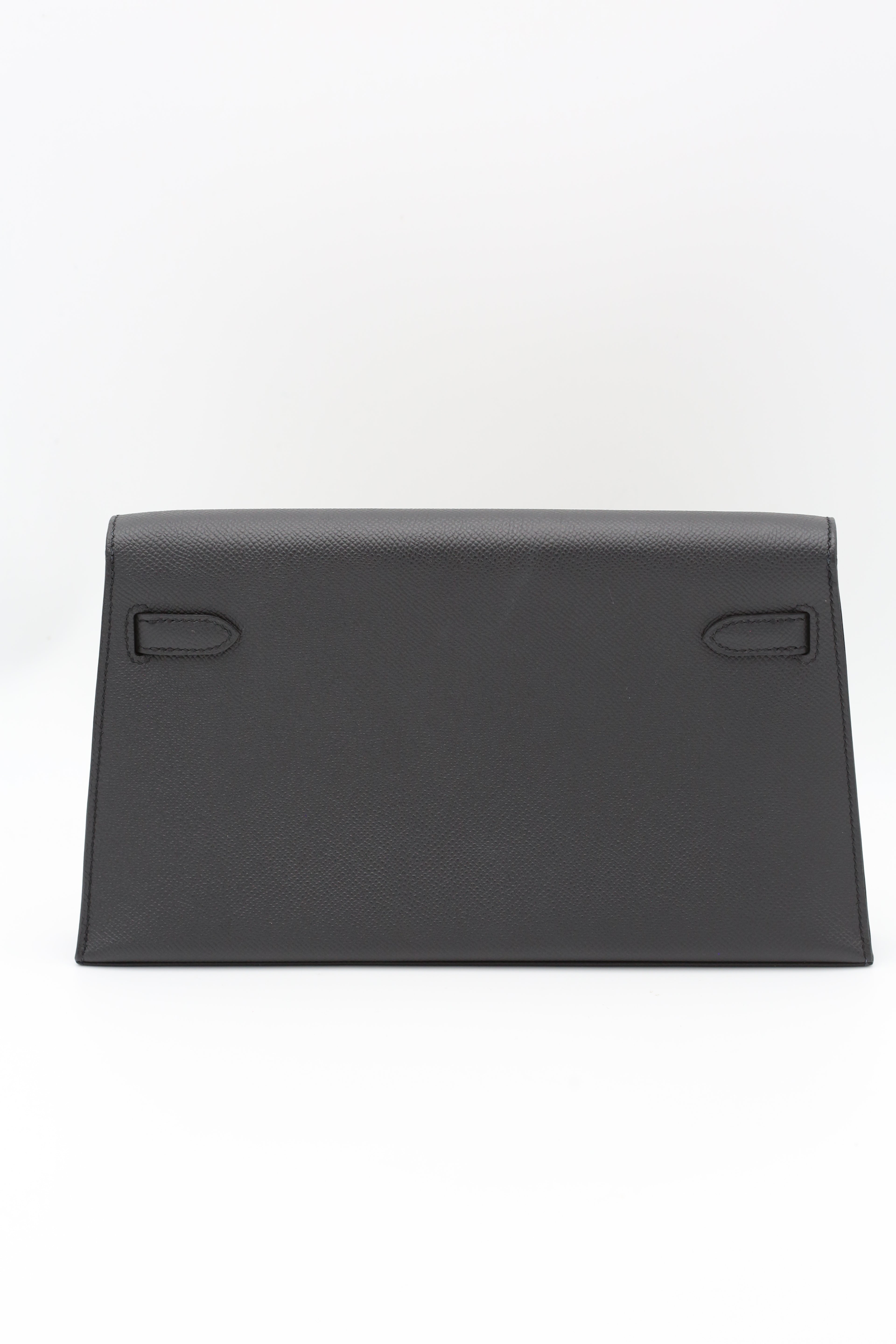 HERMÈS KELLY ELAN BLACK SILVER K STAMP