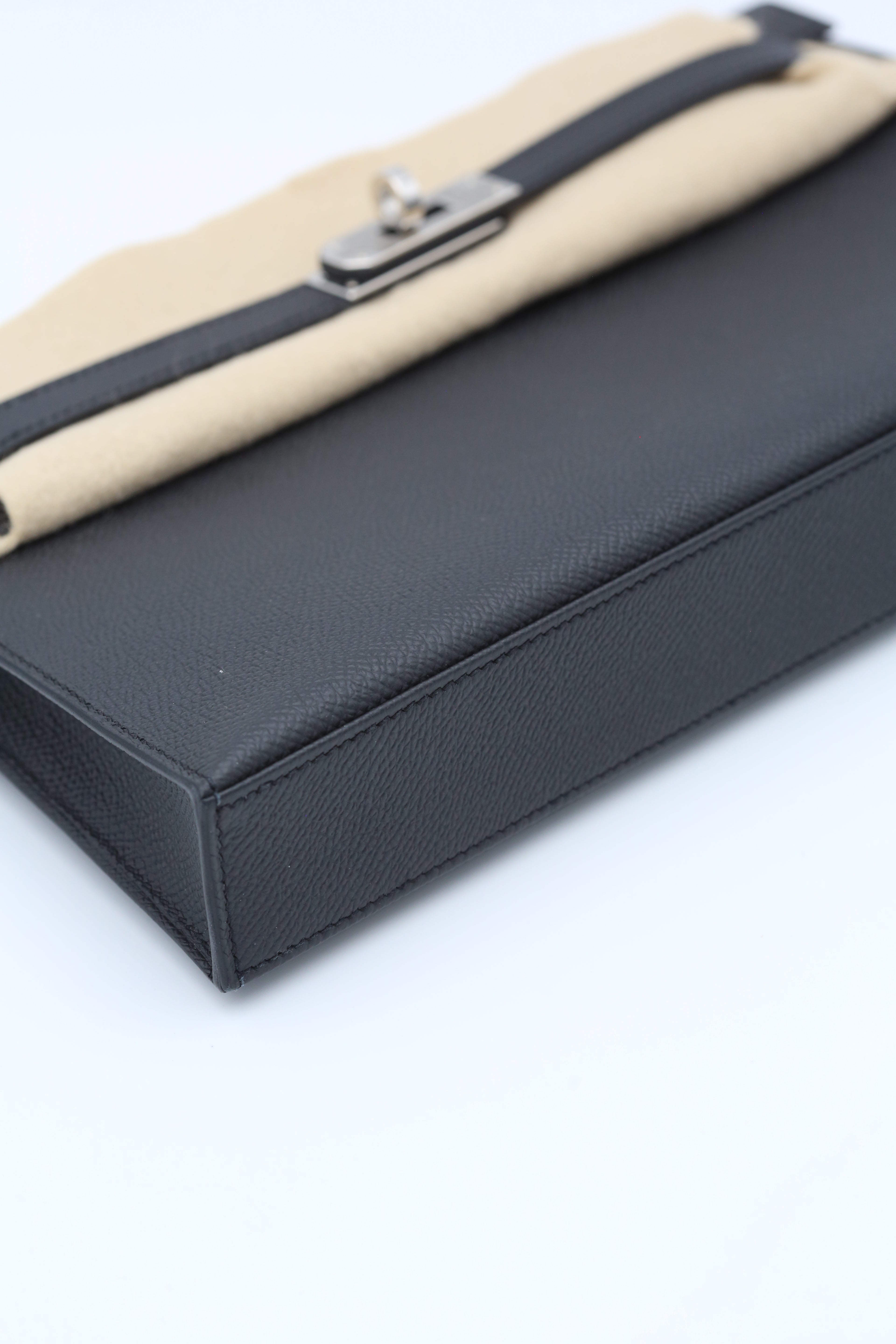 HERMÈS KELLY ELAN BLACK SILVER K STAMP