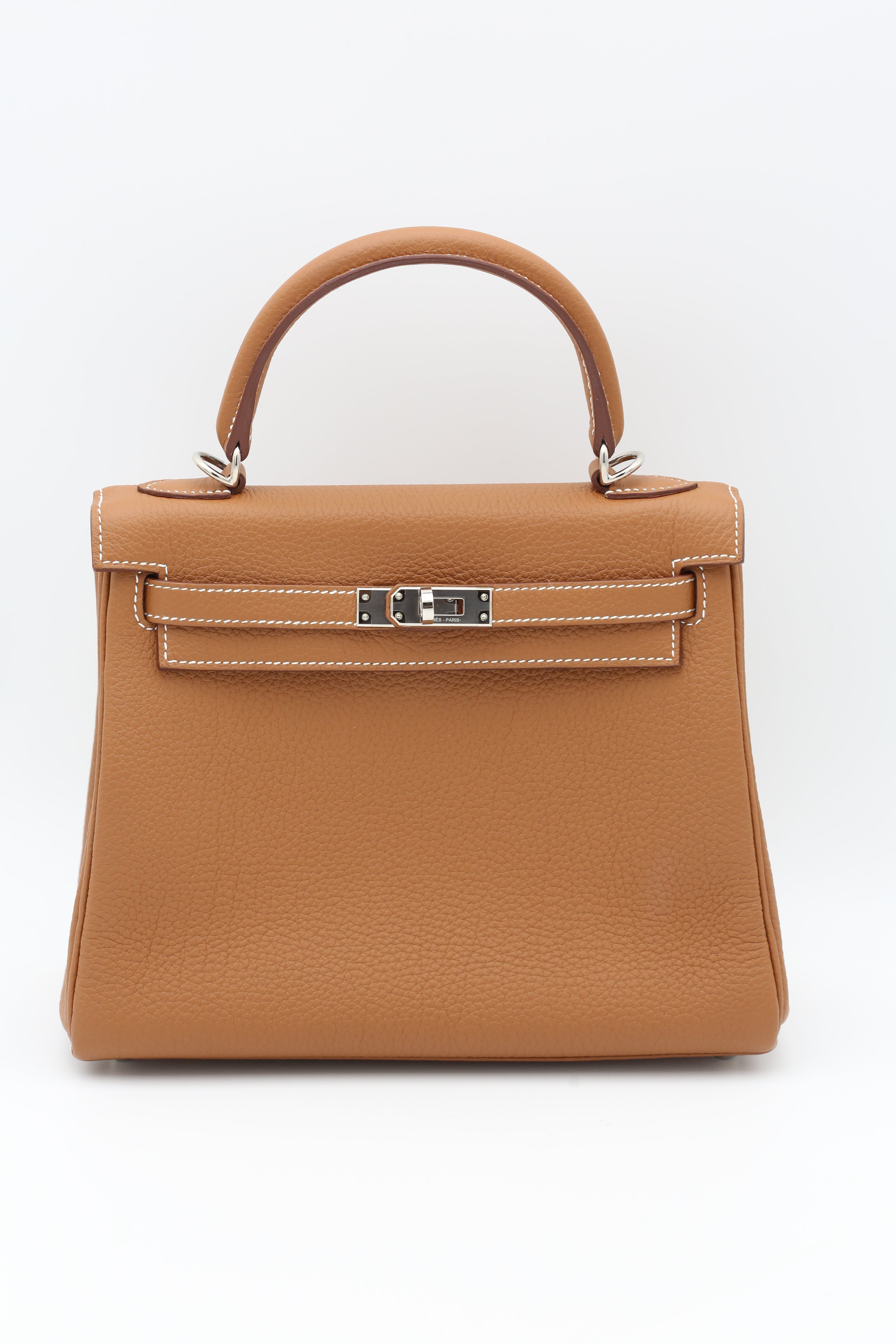 HERMÈS KELLY25 GOLD TOGO SILVER U STAMP