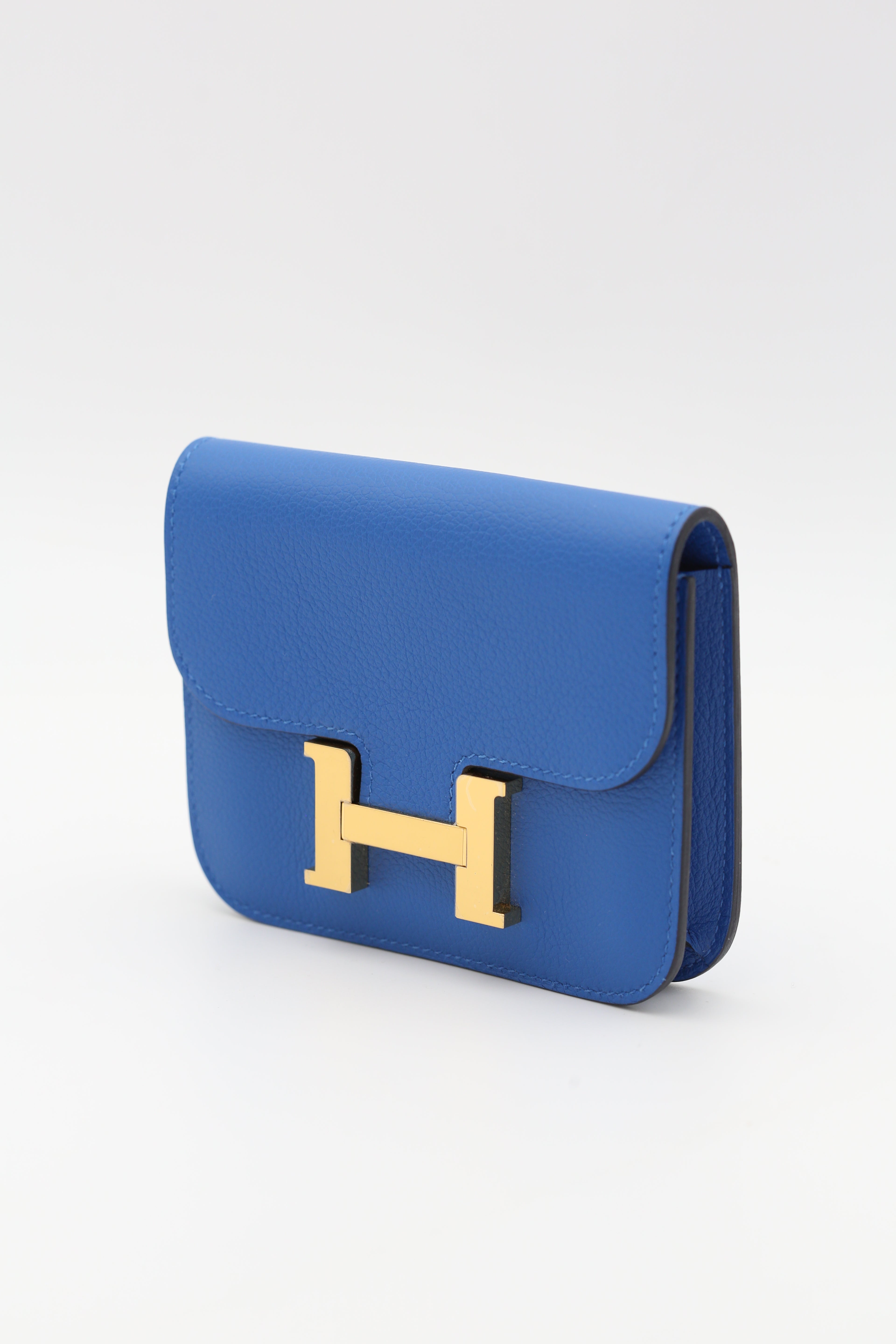 HERMÈS CONSTANCE SLIM BLUE GOLD TOGO B STAMP