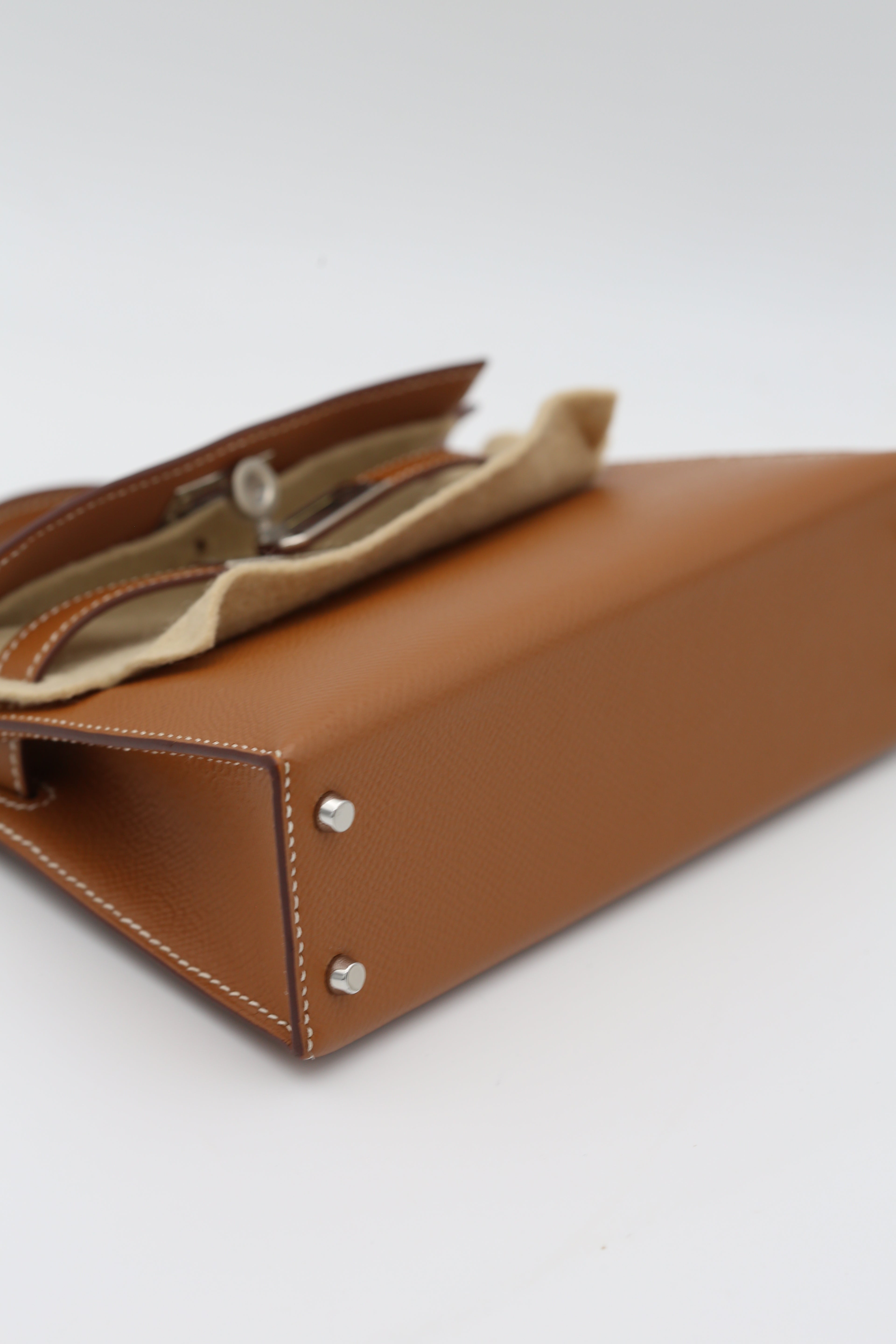 HERMÈS MINI KELLY II GOLD EPSOM Y STAMP