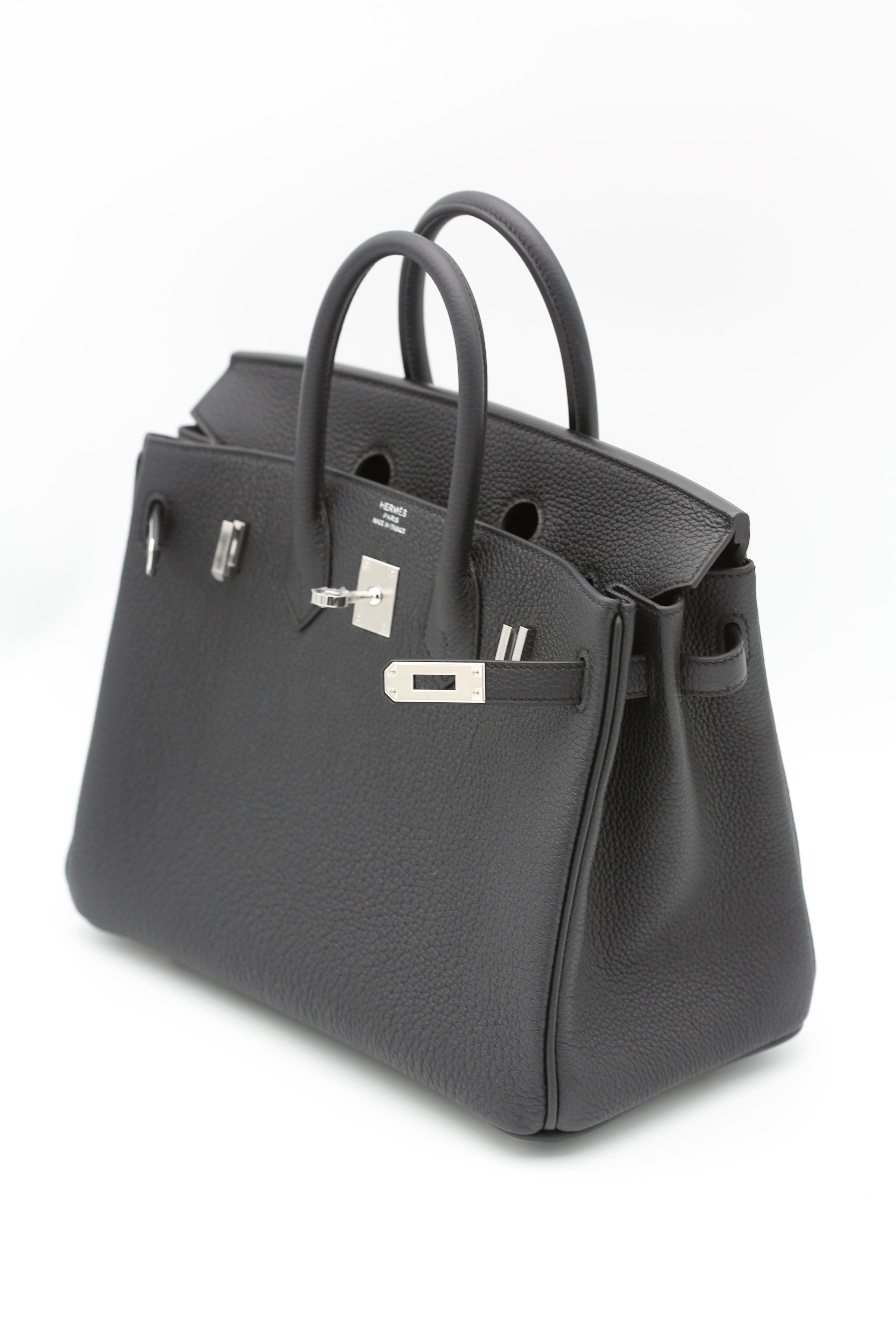 HERMÈS BIRKIN25 BLACK SILVER TOGO G STAMP