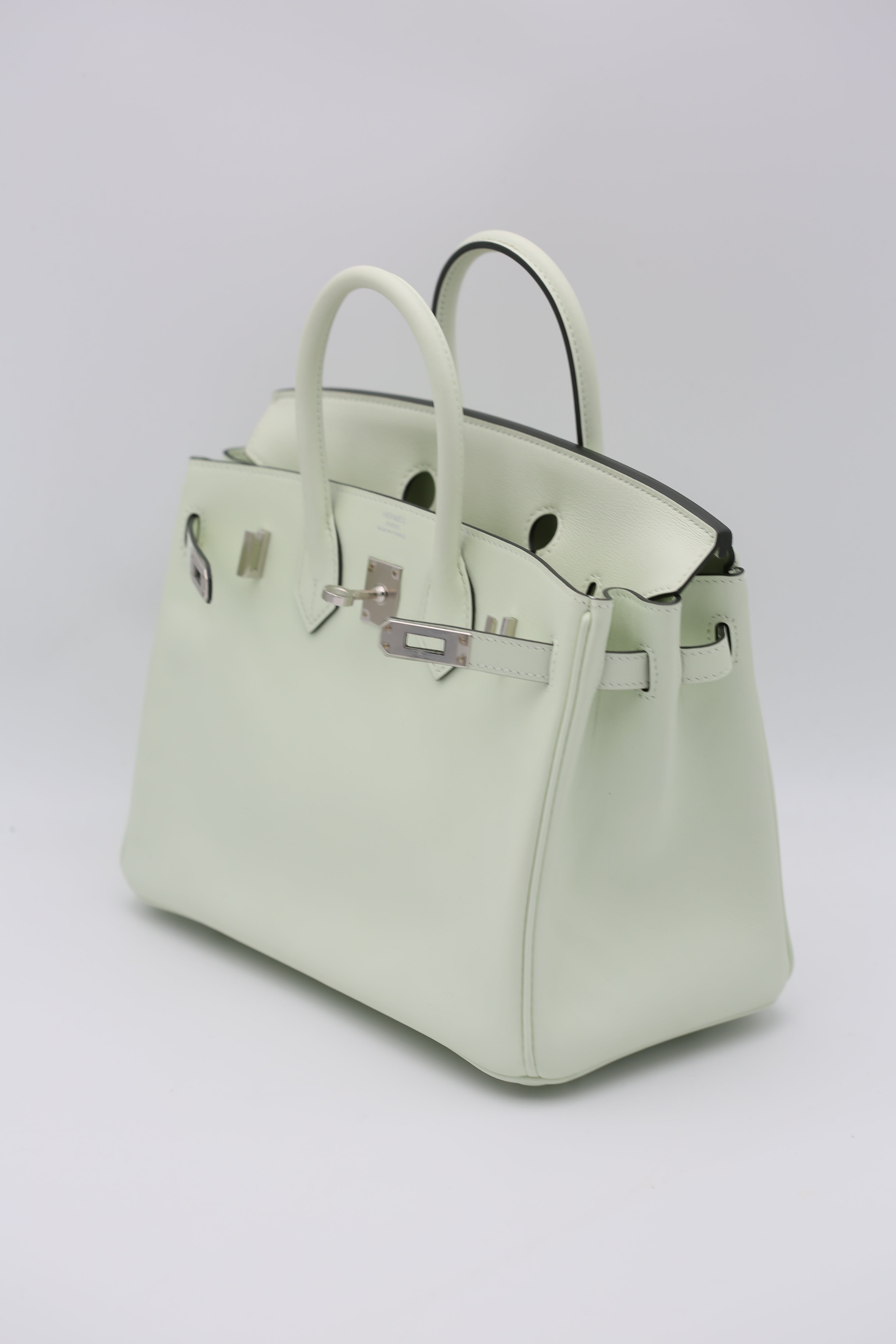 HERMÈS BIRKIN25 VERT BUBBLEGUM SILVER SWIFT B STAMP