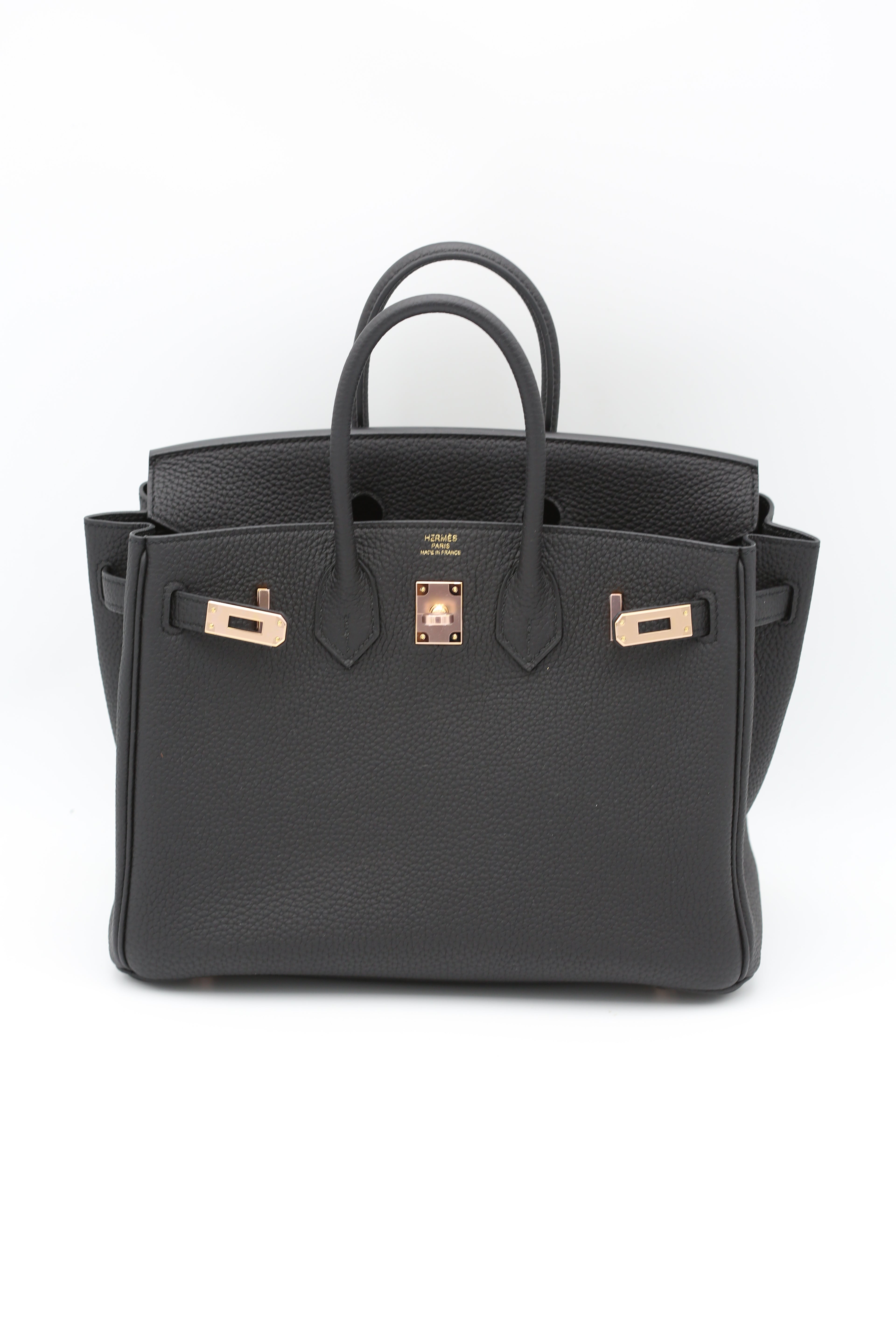 HERMÈS BIRKIN25 BLACK ROSE GOLD TOGO D STAMP