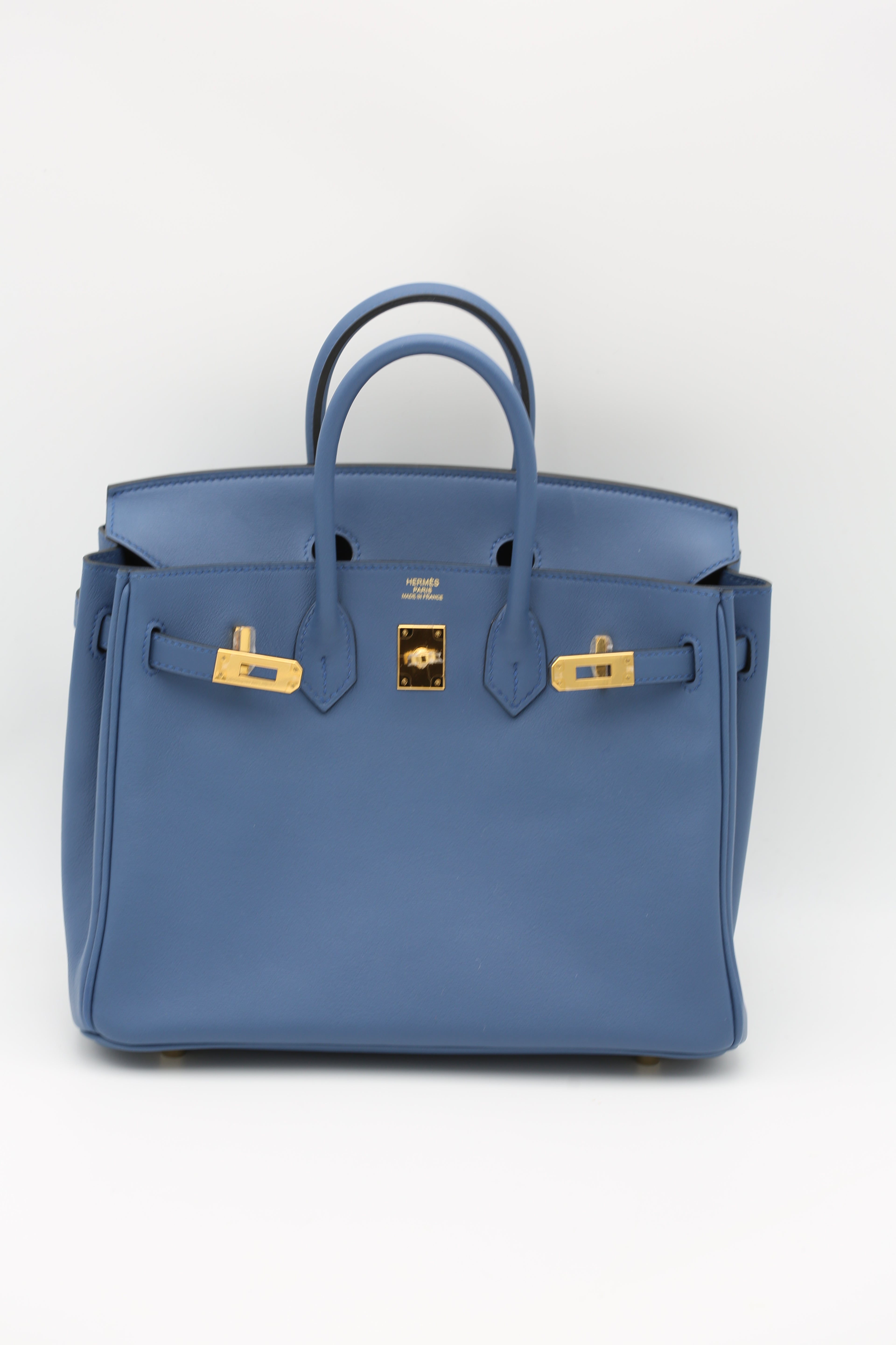 HERMÈS BIRKIN25 BLUE GOLD A STAMP
