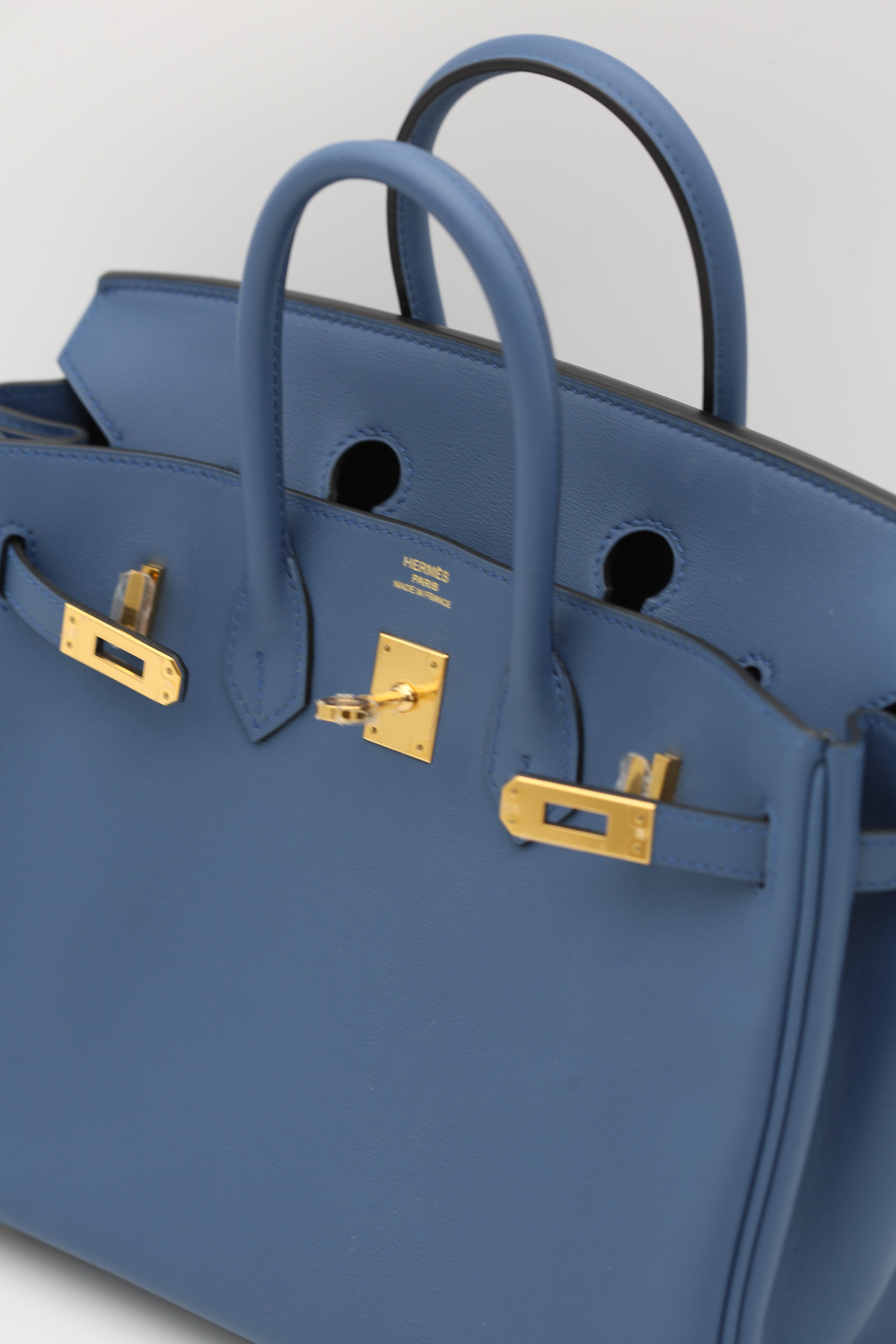 HERMÈS BIRKIN25 BLUE GOLD A STAMP