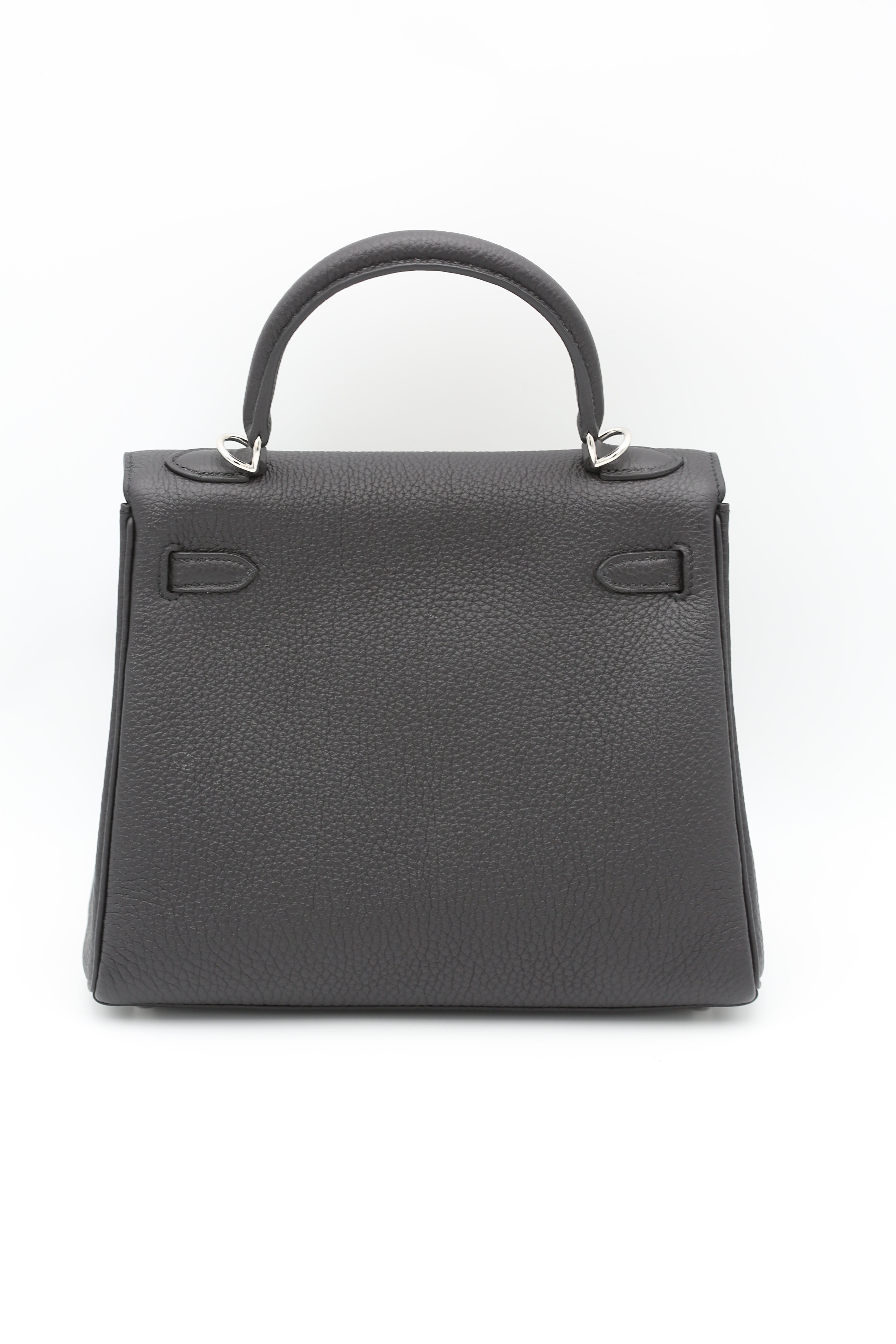 HERMÈS KELLY25 BLACK SILVER TOGO G STAMP