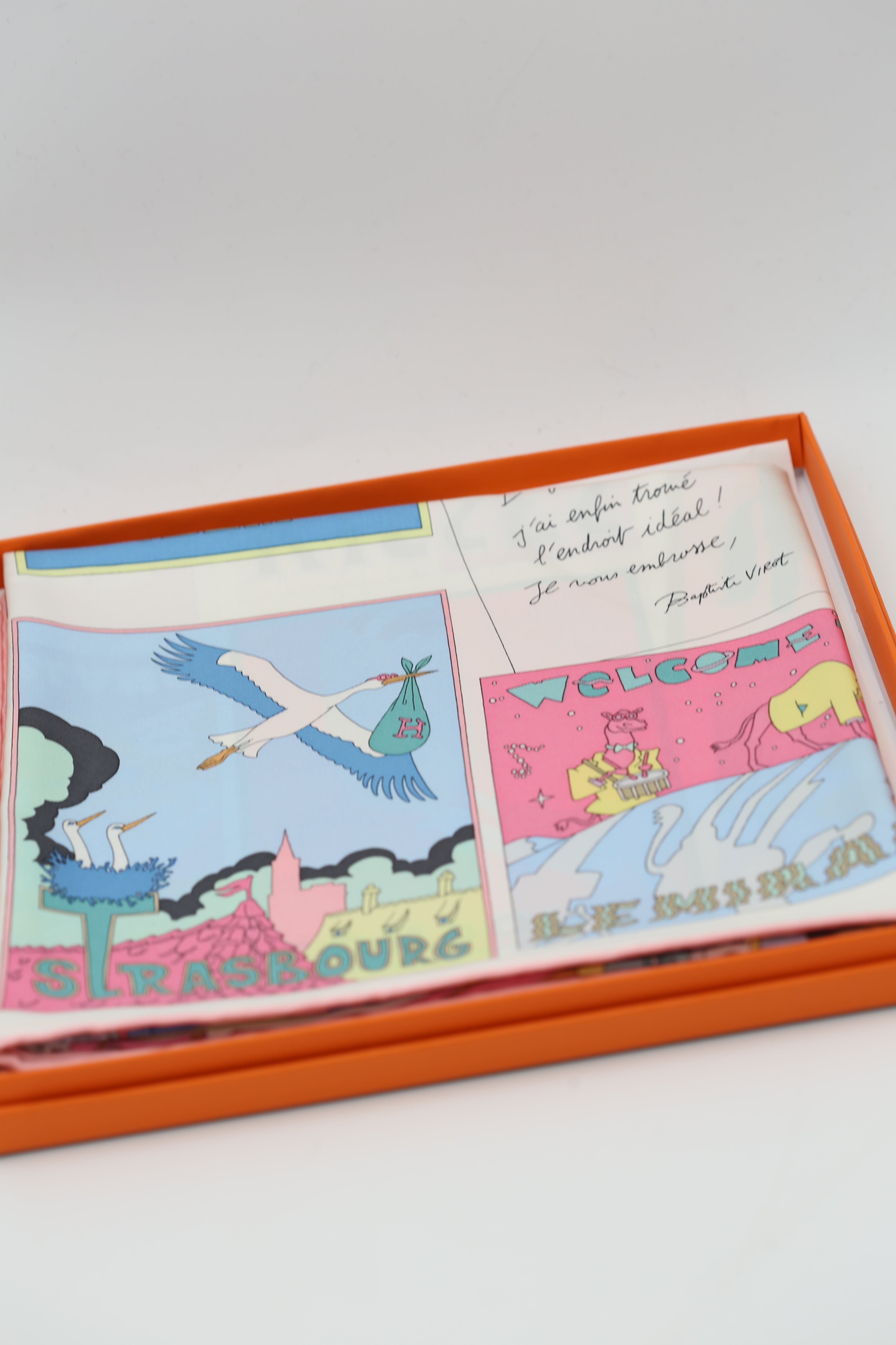 HERMÈS SCARF 90X90 BLUE & PINK