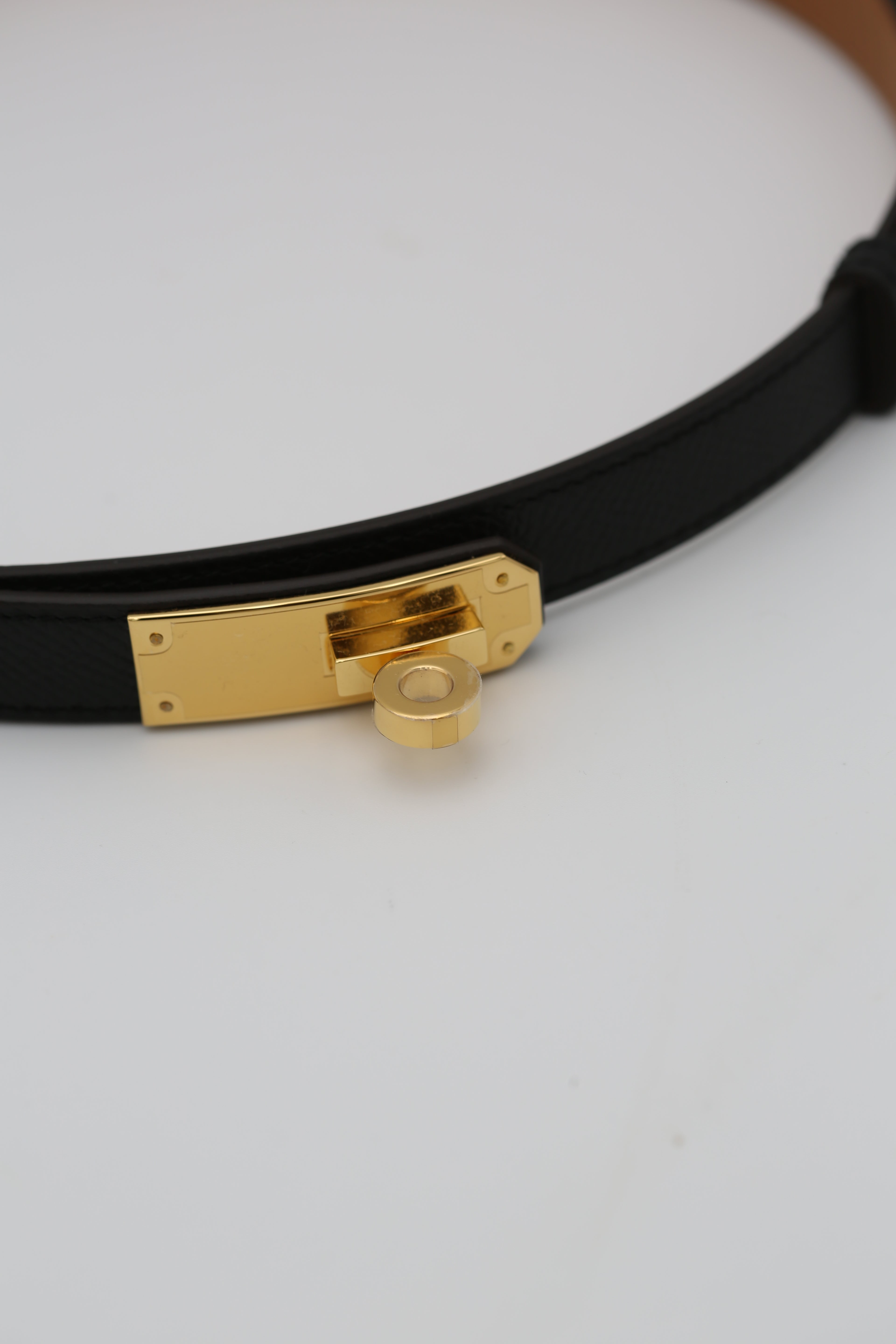 HERMÈS KELLY BELT BLACK GOLD GOLD