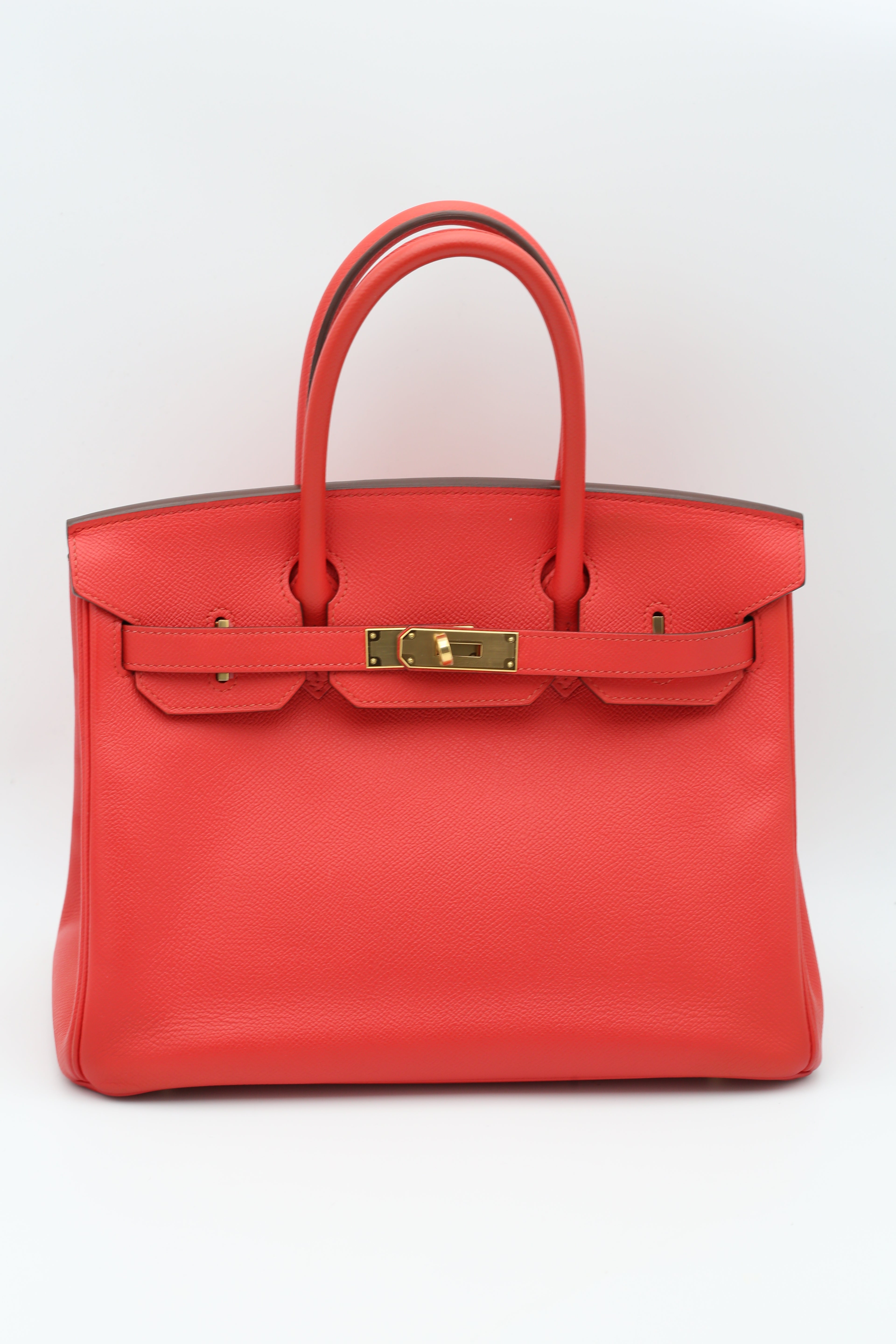 HERMÈS BIRKIN30 RED EPSOM GOLD HARDWARE A STAMP