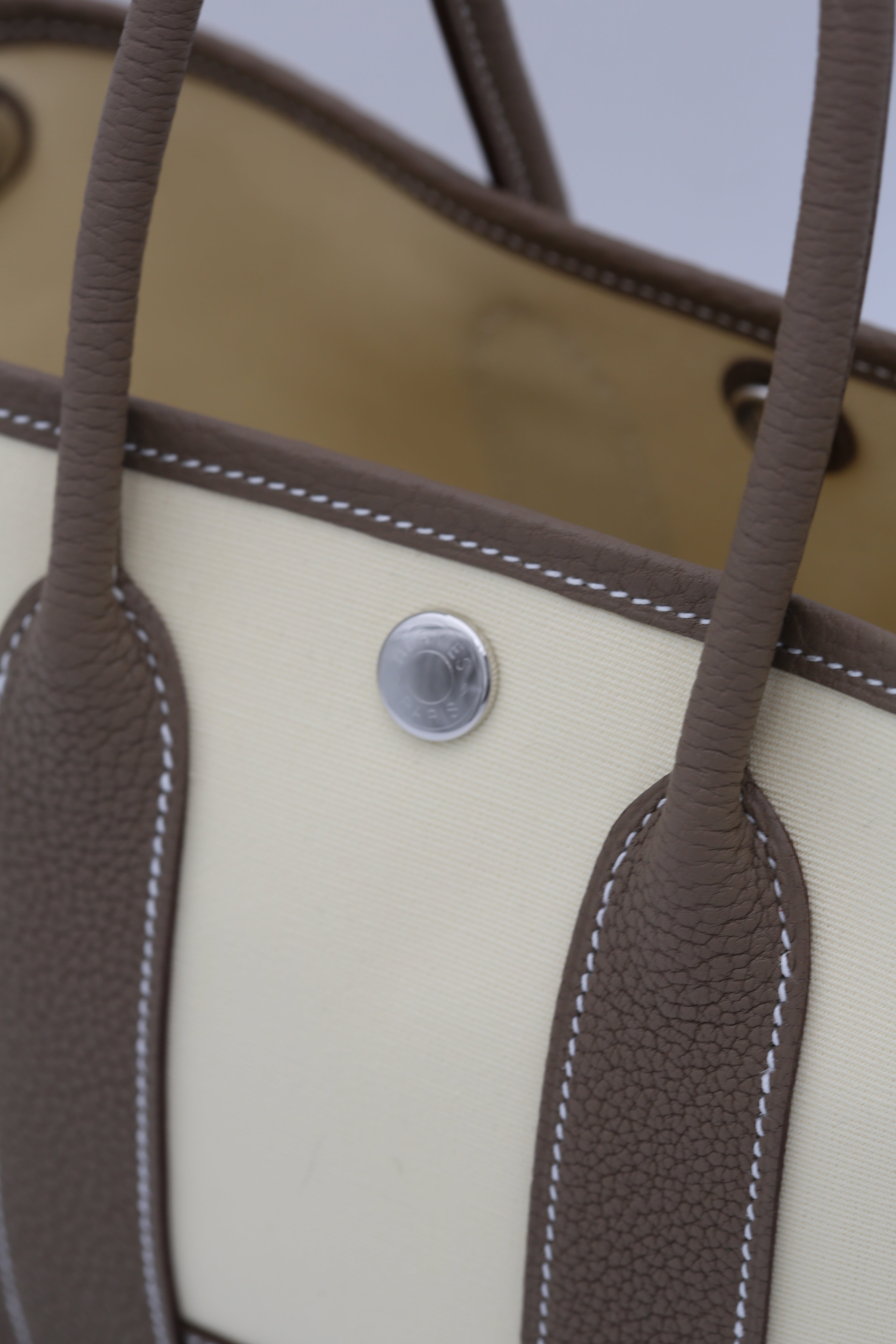 HERMÈS MINI GARDEN PARTY ETOUPE CANVAS TC SILVER HARDWARE G STAMP