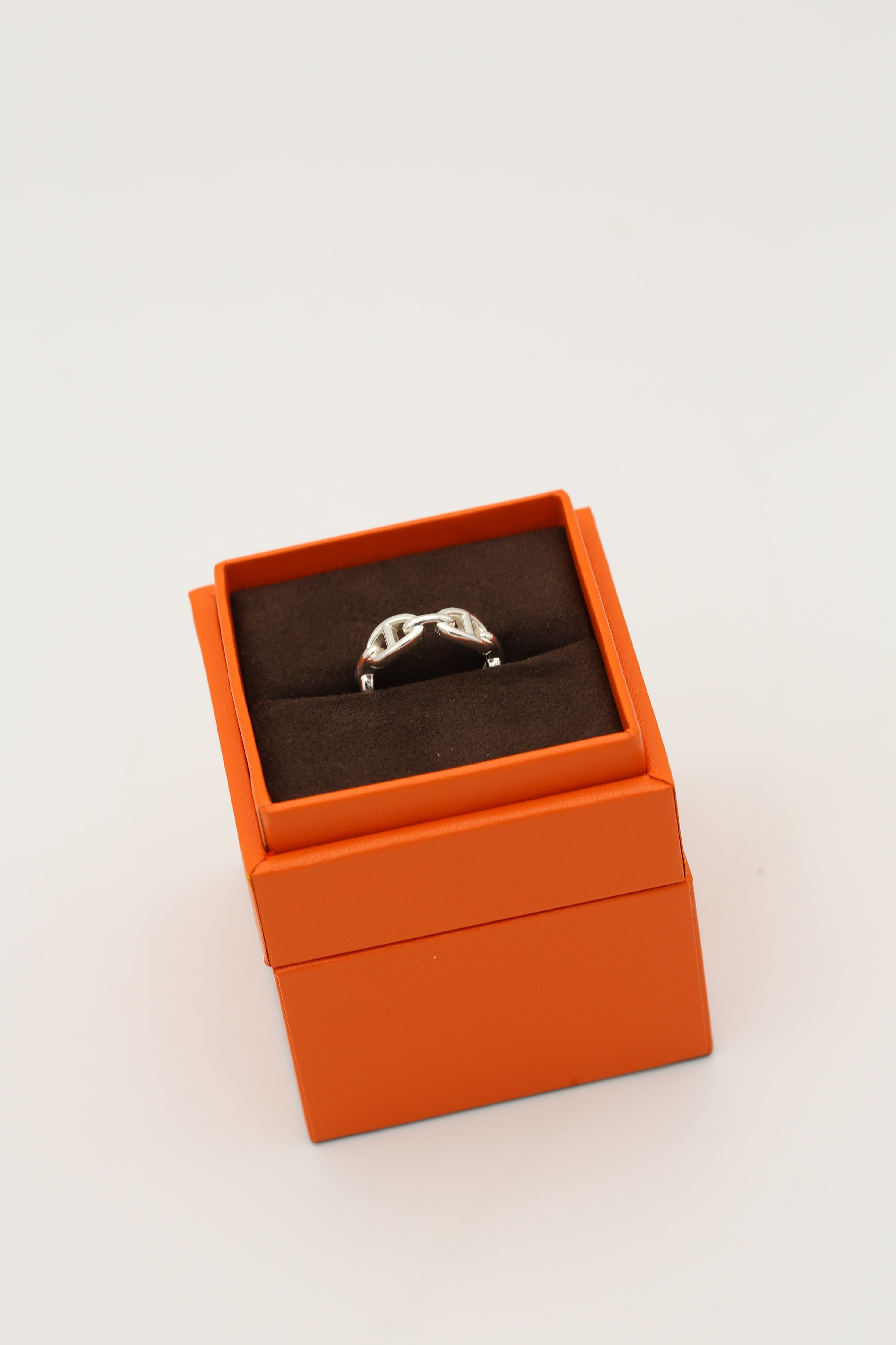 HERMÈS CHAINE D'ANCRE RING SILVER SIZE 56