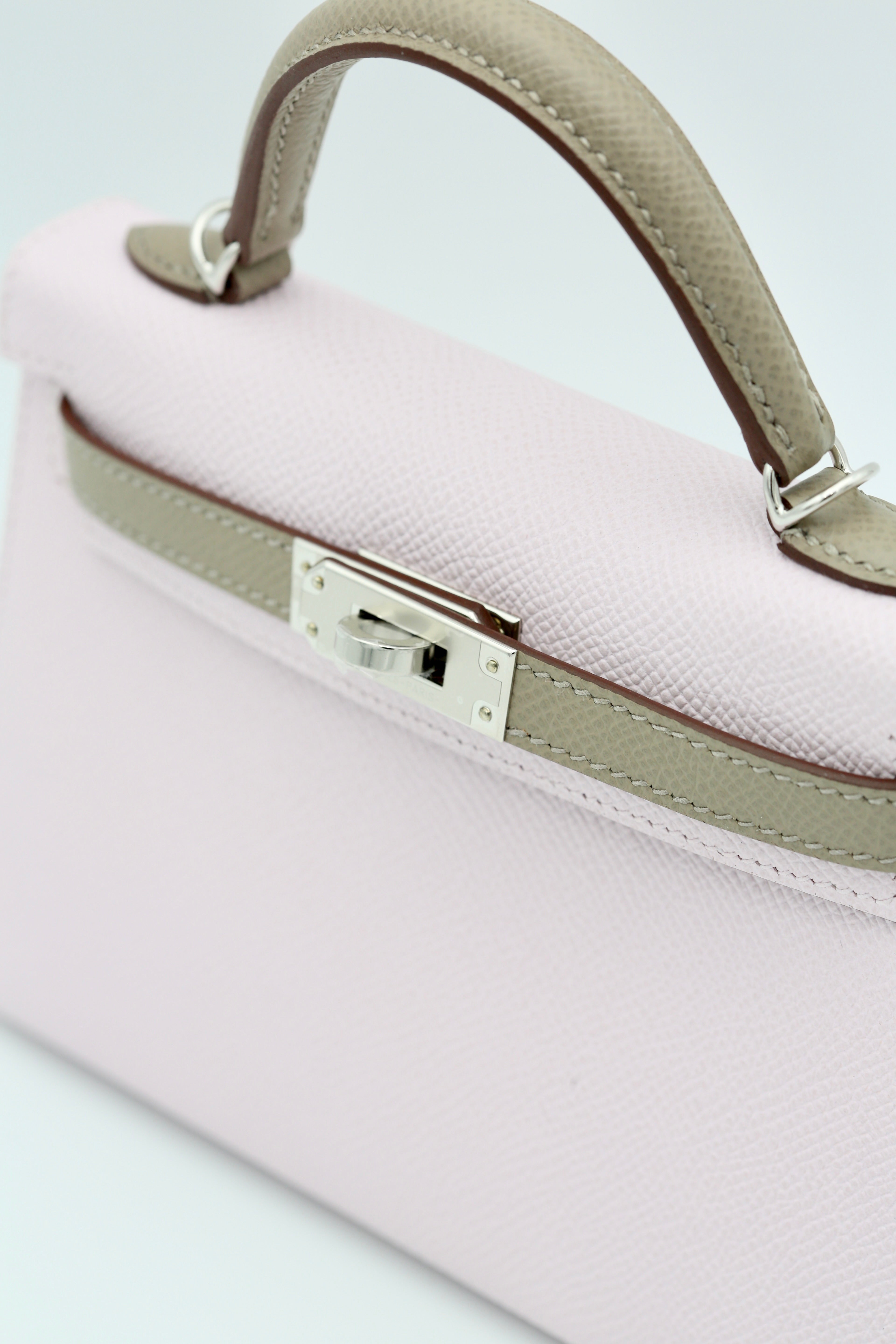 HERMÈS MINI KELLY II MAUVE SYLVESTRE EPSOM W STAMP