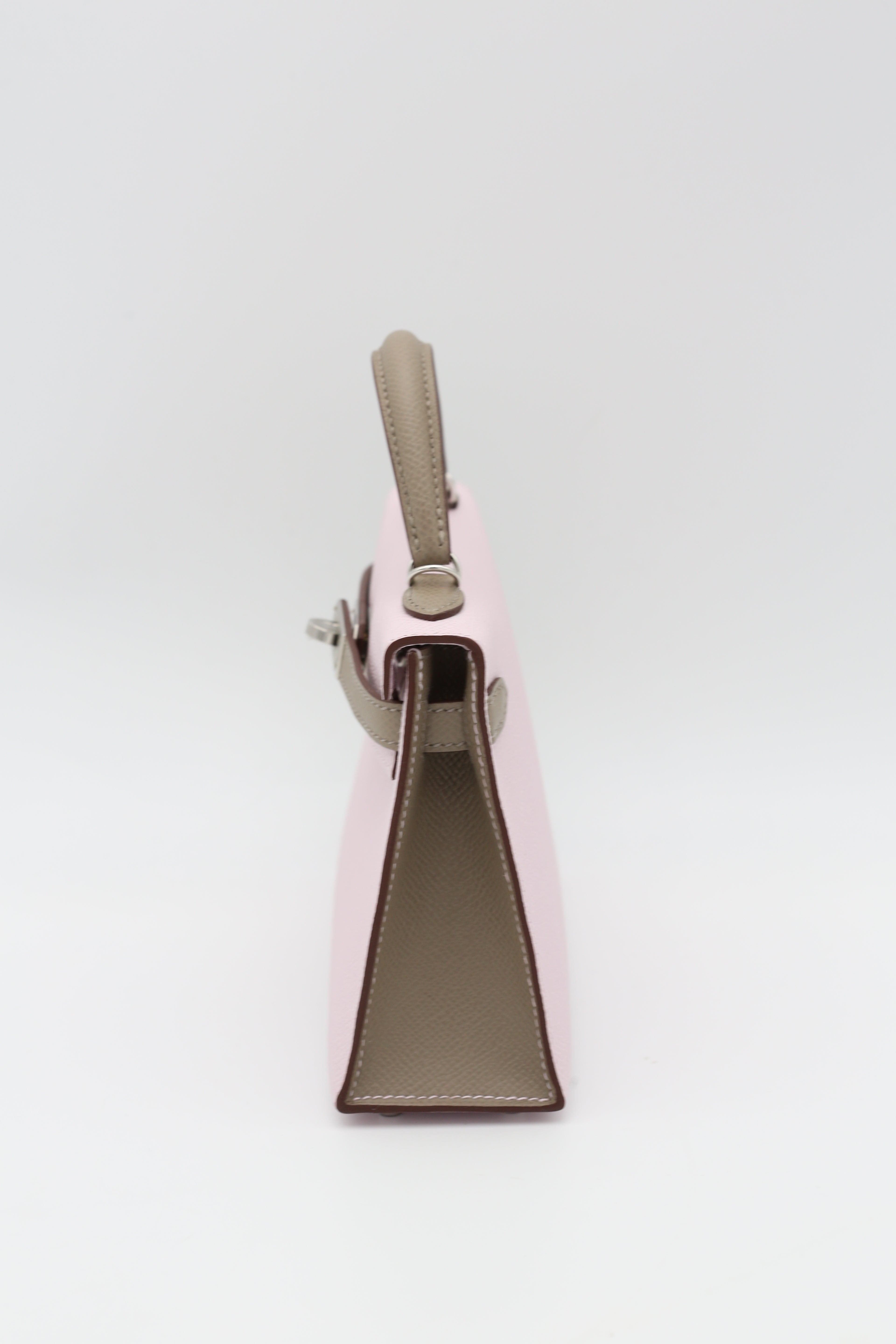 HERMÈS MINI KELLY II MAUVE SYLVESTRE EPSOM W STAMP