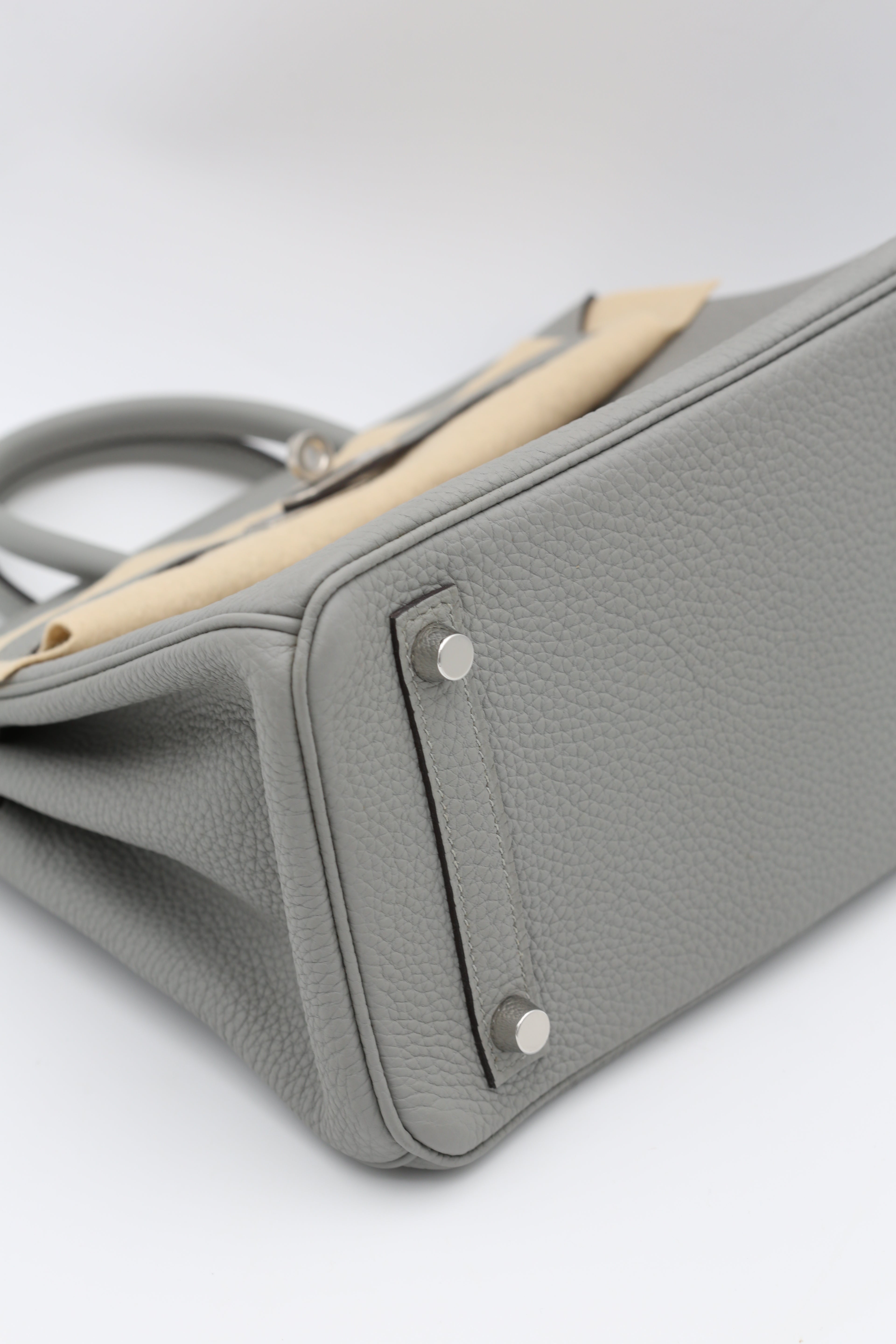 HERMÈS BIRKIN25 GRIS MOUETTE TOGO SILVER HARDWARE X STAMP