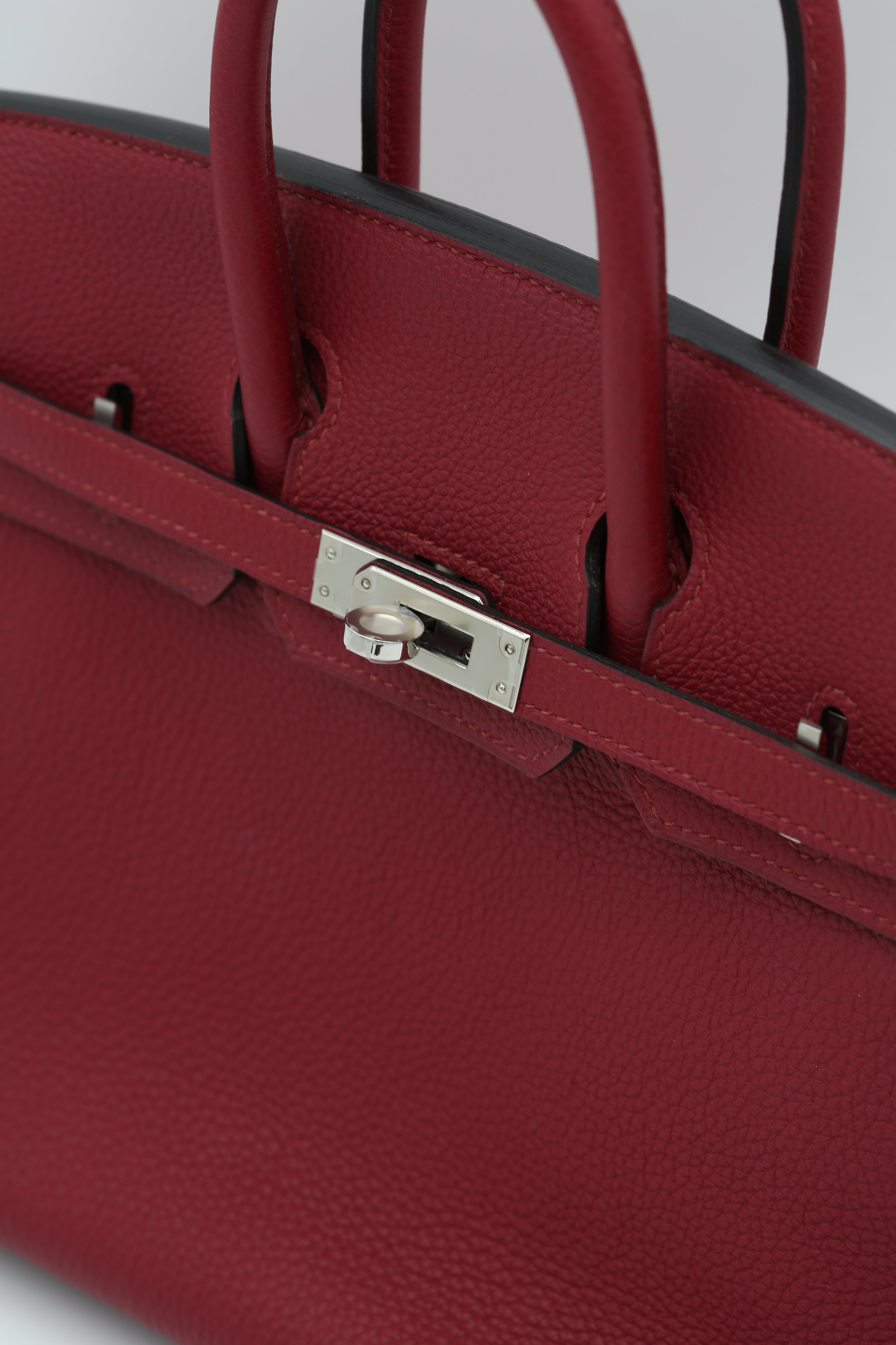 HERMÈS BIRKIN25 RED TOGO SILVER HARDWARE X STAMP