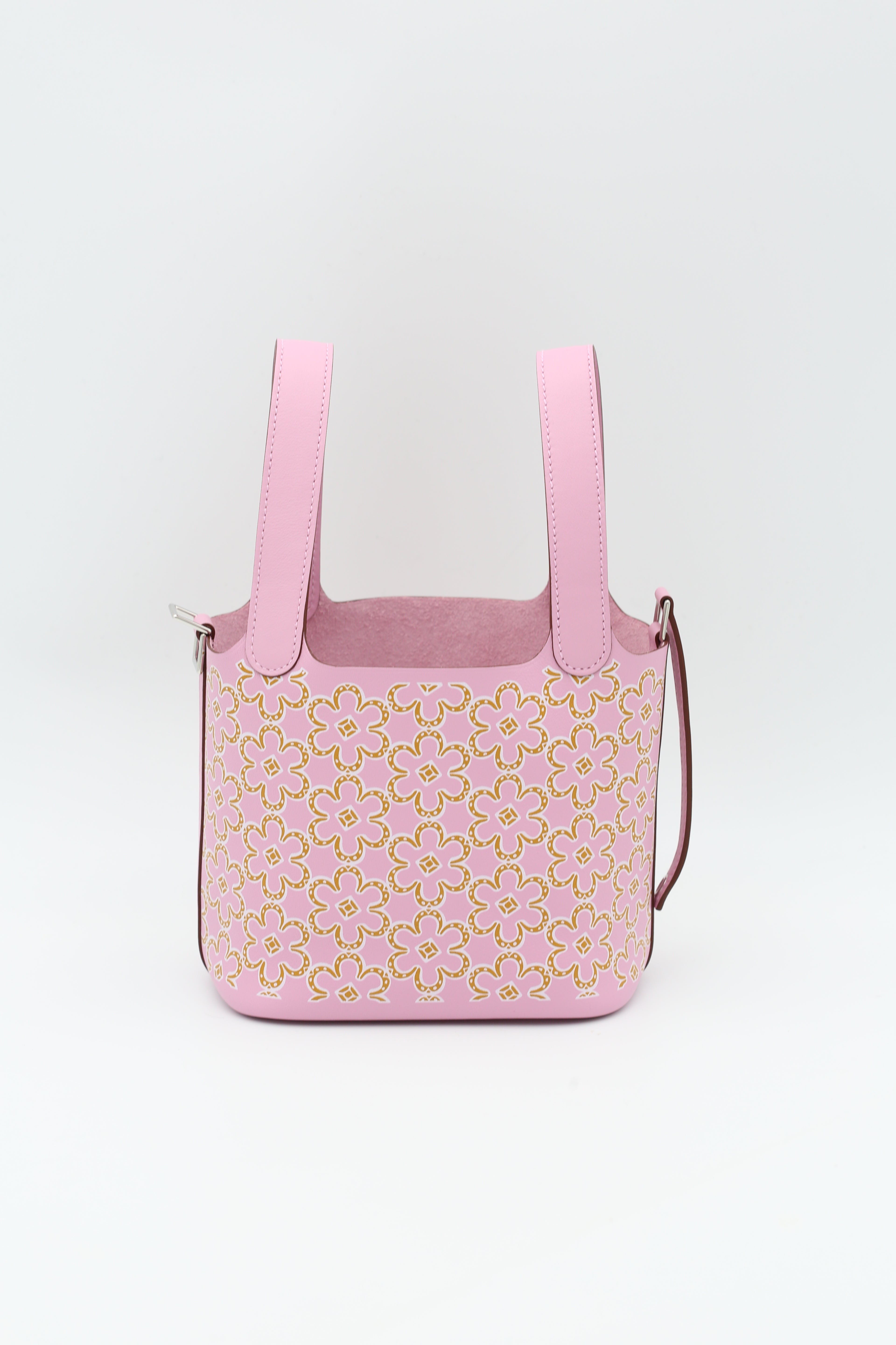 HERMÈS MICRO PICOTIN PINK FLORAL U STAMP