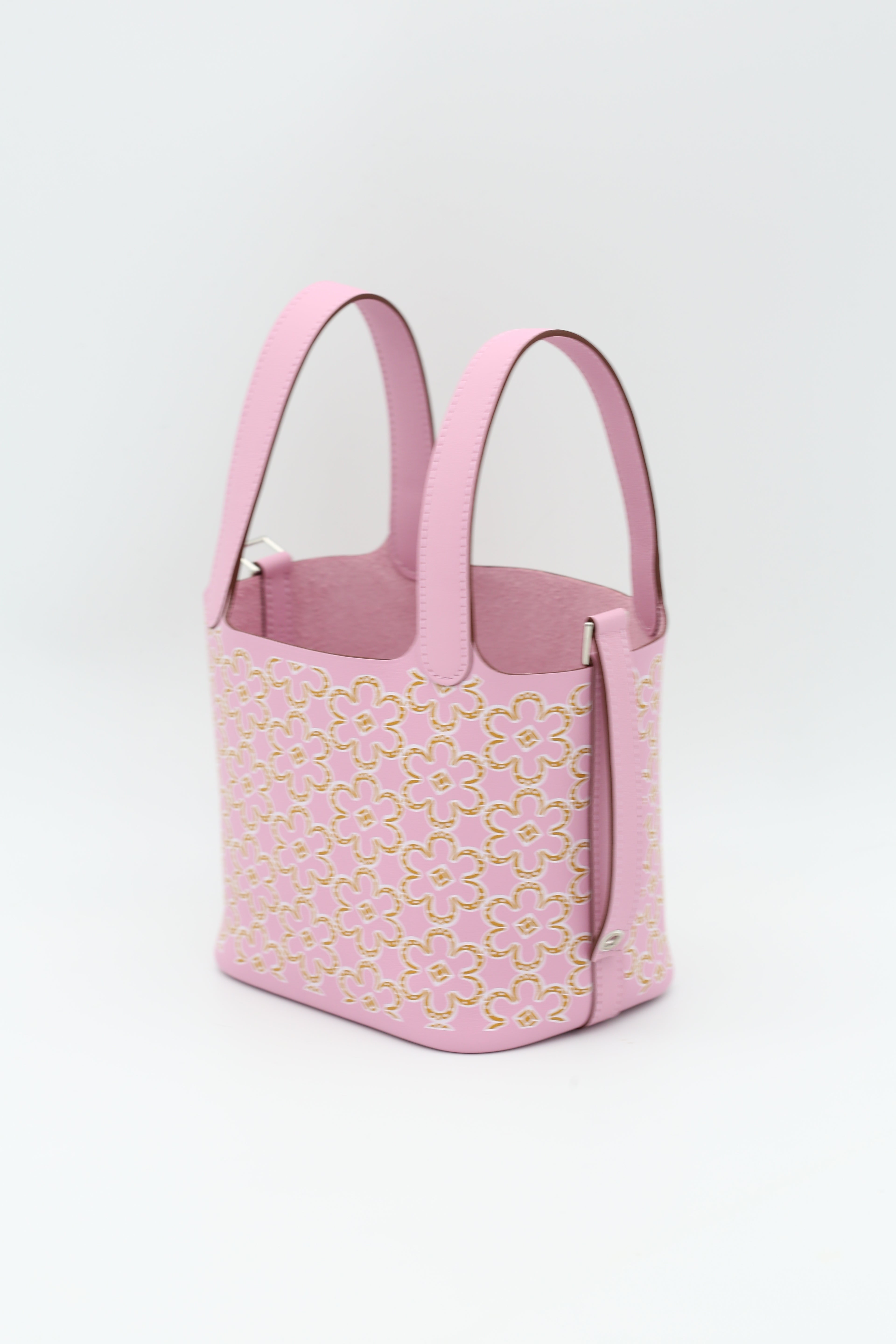 HERMÈS MICRO PICOTIN PINK FLORAL U STAMP