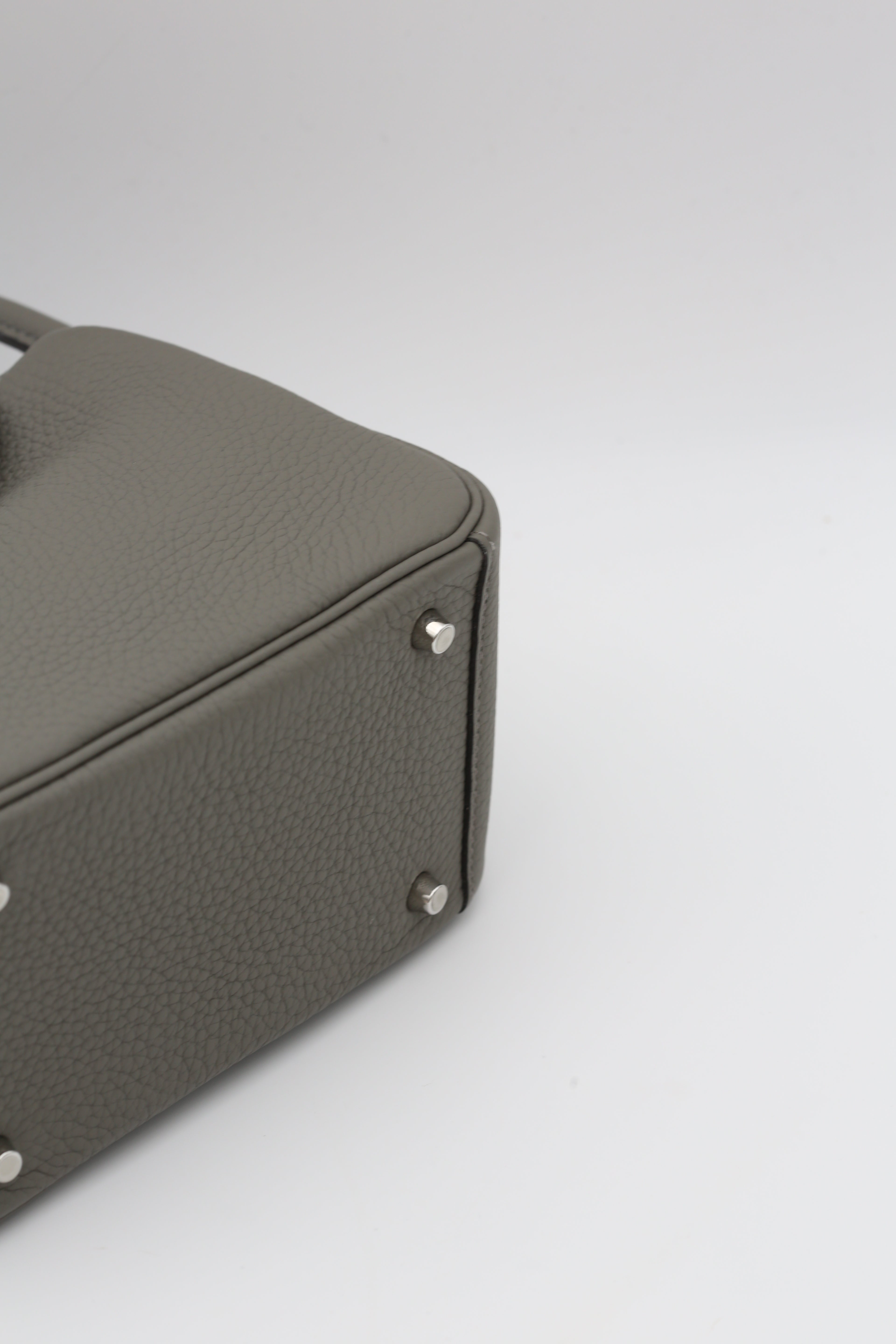HERMÈS MINI LINDY ETAIN SILVER HARDWARE U STAMP