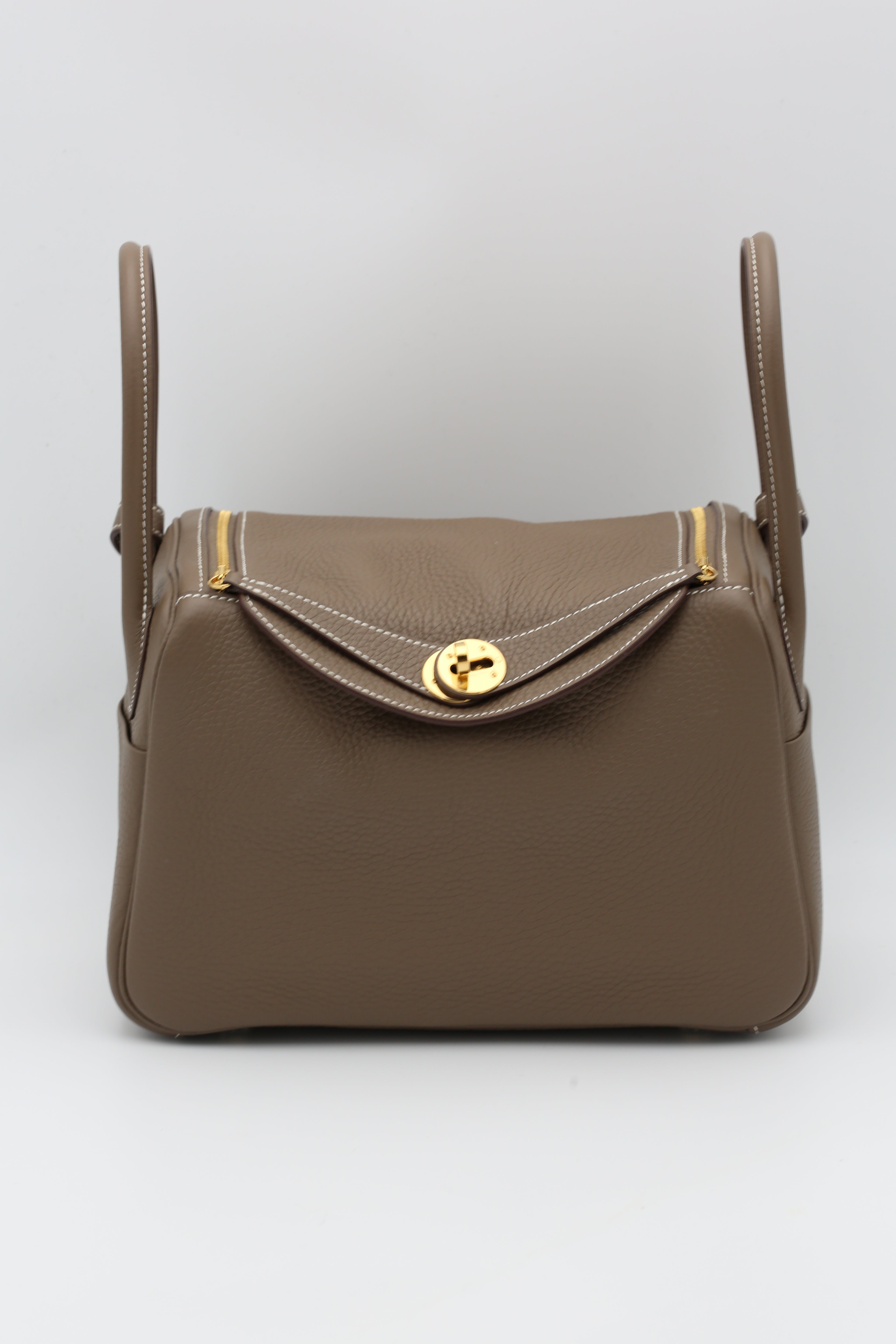 HERMÈS LINDY26 ETOUPE GOLD TC GOLD HARDWARE B STAMP