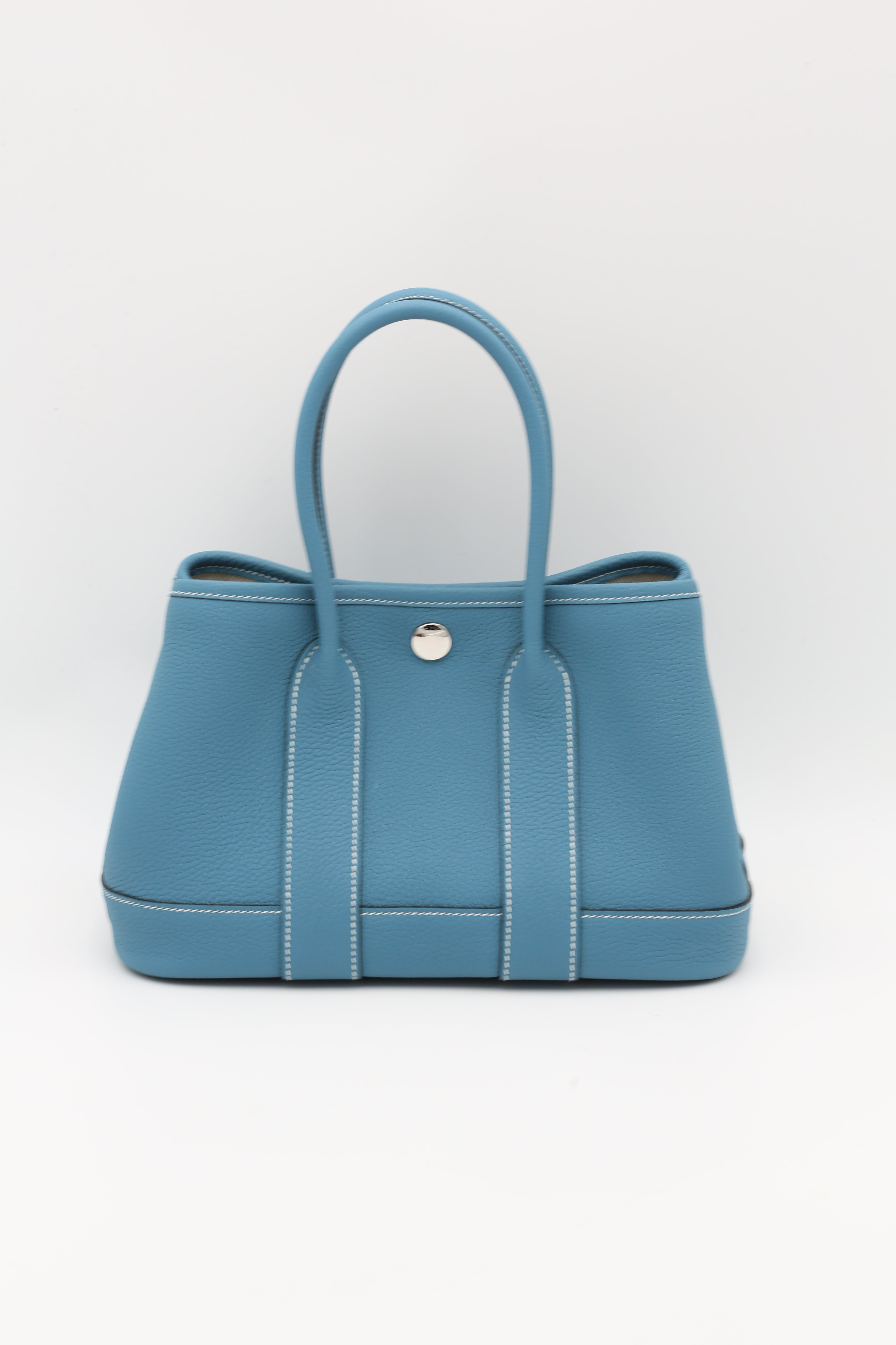 HERMÈS MINI GARDEN PARTY BLEU JEAN NEGONDA K STAMP