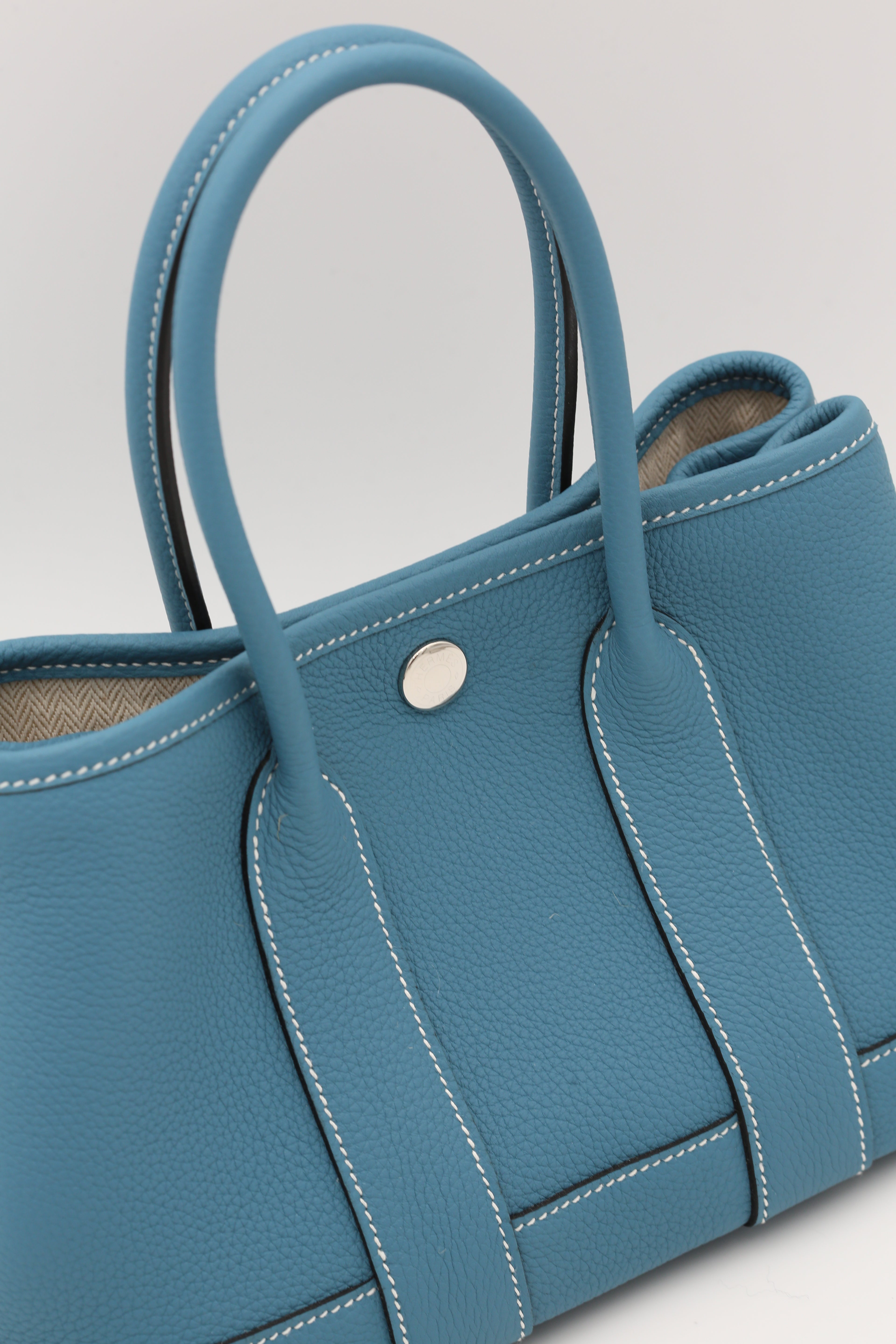 HERMÈS MINI GARDEN PARTY BLEU JEAN NEGONDA K STAMP