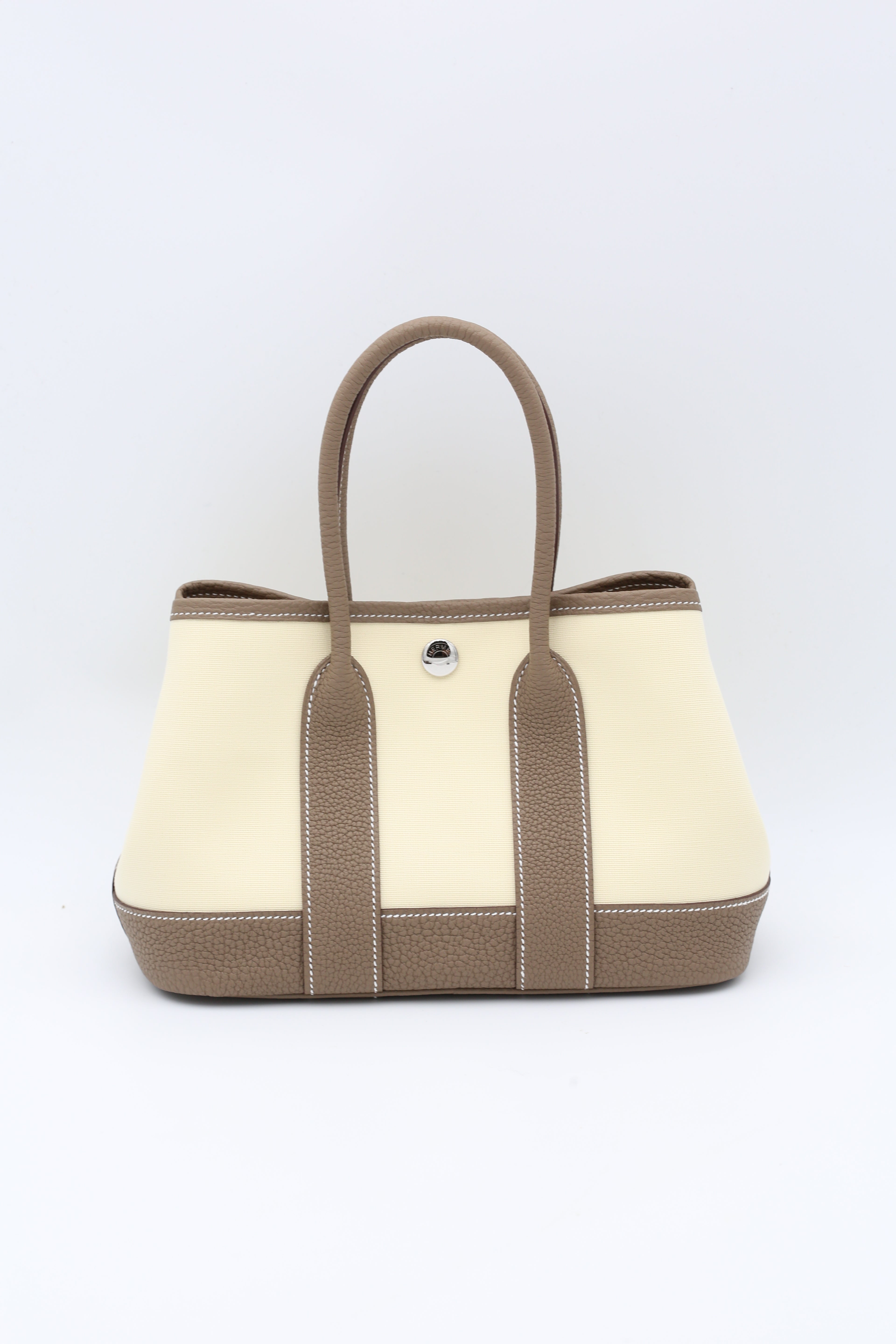 HERMÈS MINI GARDEN PARTY ETOUPE CANVAS TC SILVER HARDWARE G STAMP