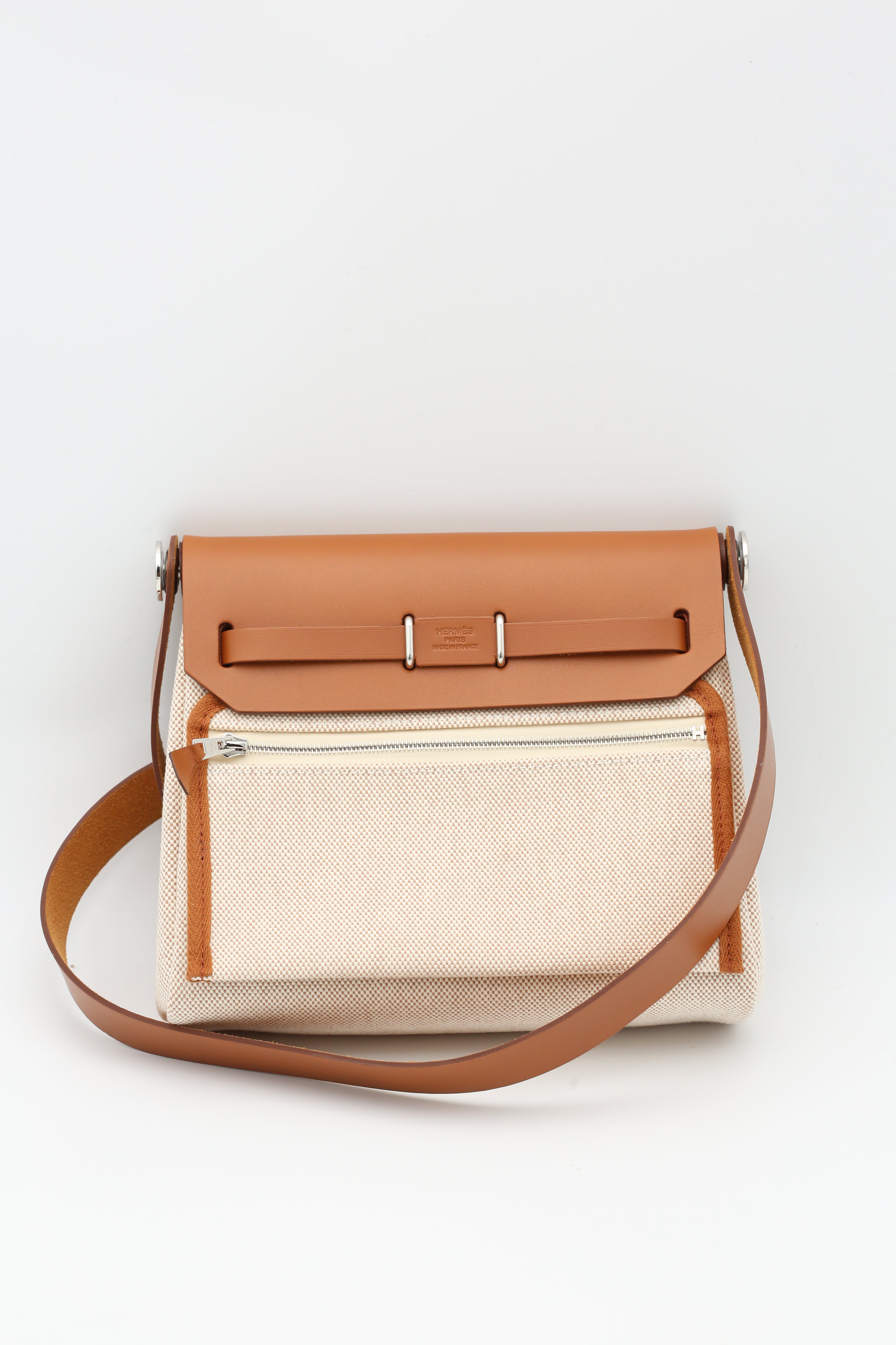 HERMÈS MINI HERBAG GOLD CANVAS K STAMP