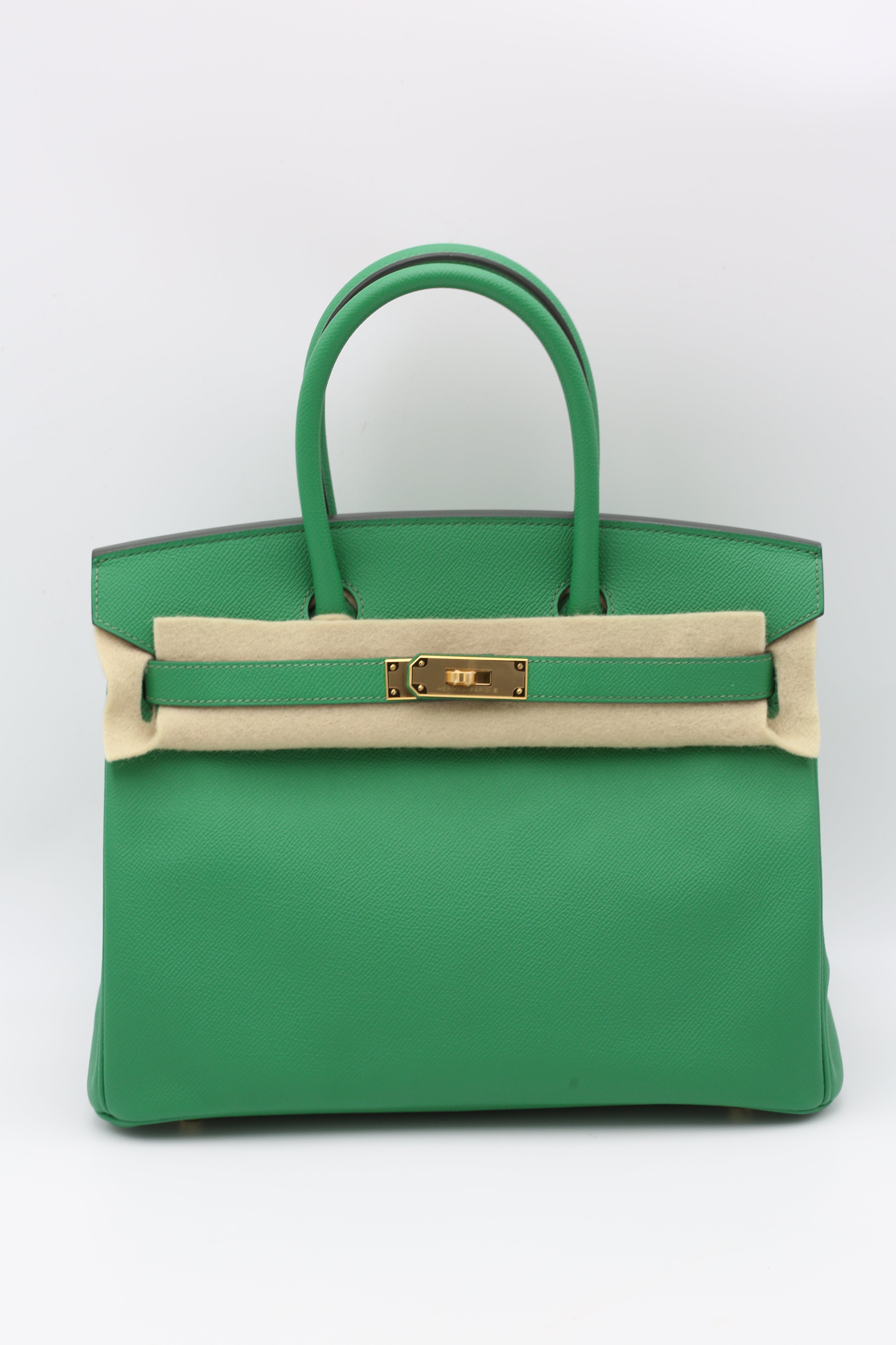 HERMÈS BIRKIN30 BAMBOO GREEN EPSOM GOLD HARDWARE D STAMP